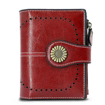 TAN.TOMI Brieftasche Elegante Portemonnaie Damen mit RFID Schutz,Geldbeutel Damen, mit viele Fächer mit Druckknopf und Reißverschluss