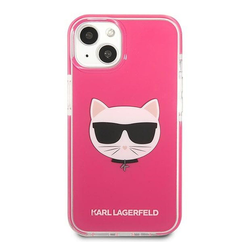 KARL LAGERFELD Handyhülle Schutzhülle Handyschale Rückseitenschutz 6,1 Zoll, Choupette-Motiv, TPE, Kratz- und Stoßschutz