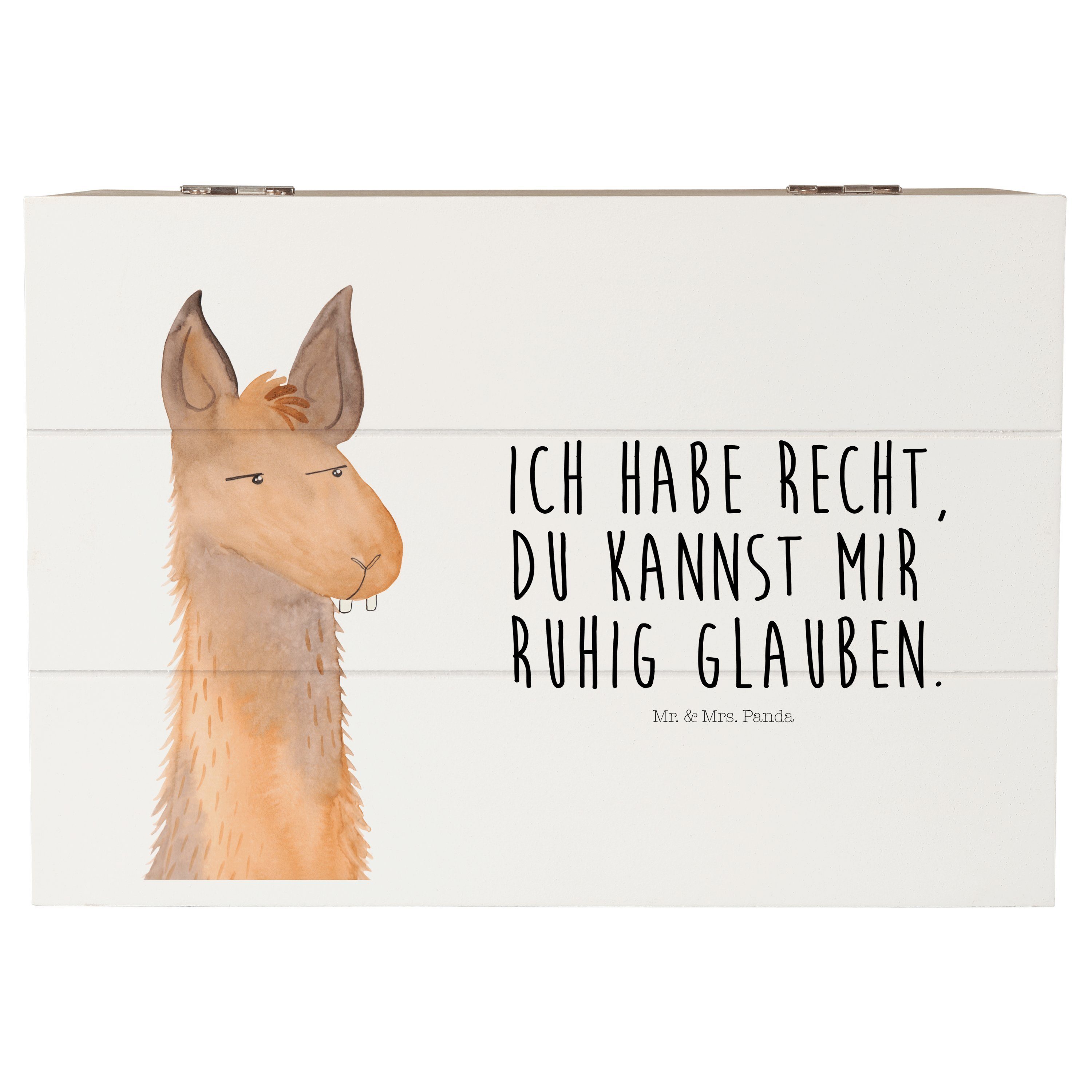 Dekokiste Lamakopf genervt - Weiß - Geschenk, Partnerin, Erinnerungskiste, Azub