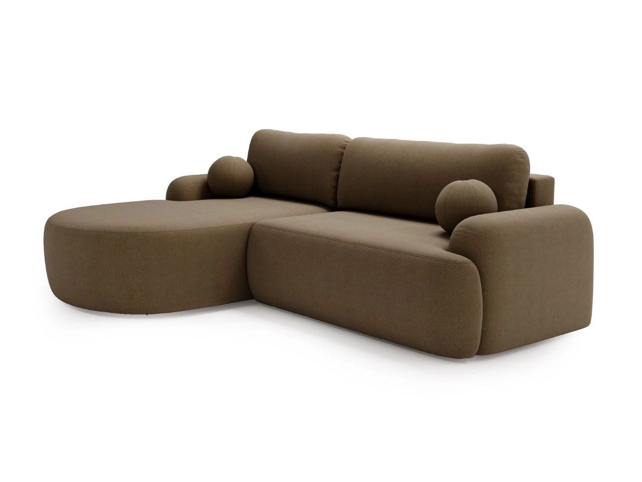 GrainGold Ecksofa L-Form AURIO mit Schlaffunktion und Bettkasten - Braun, L günstig online kaufen