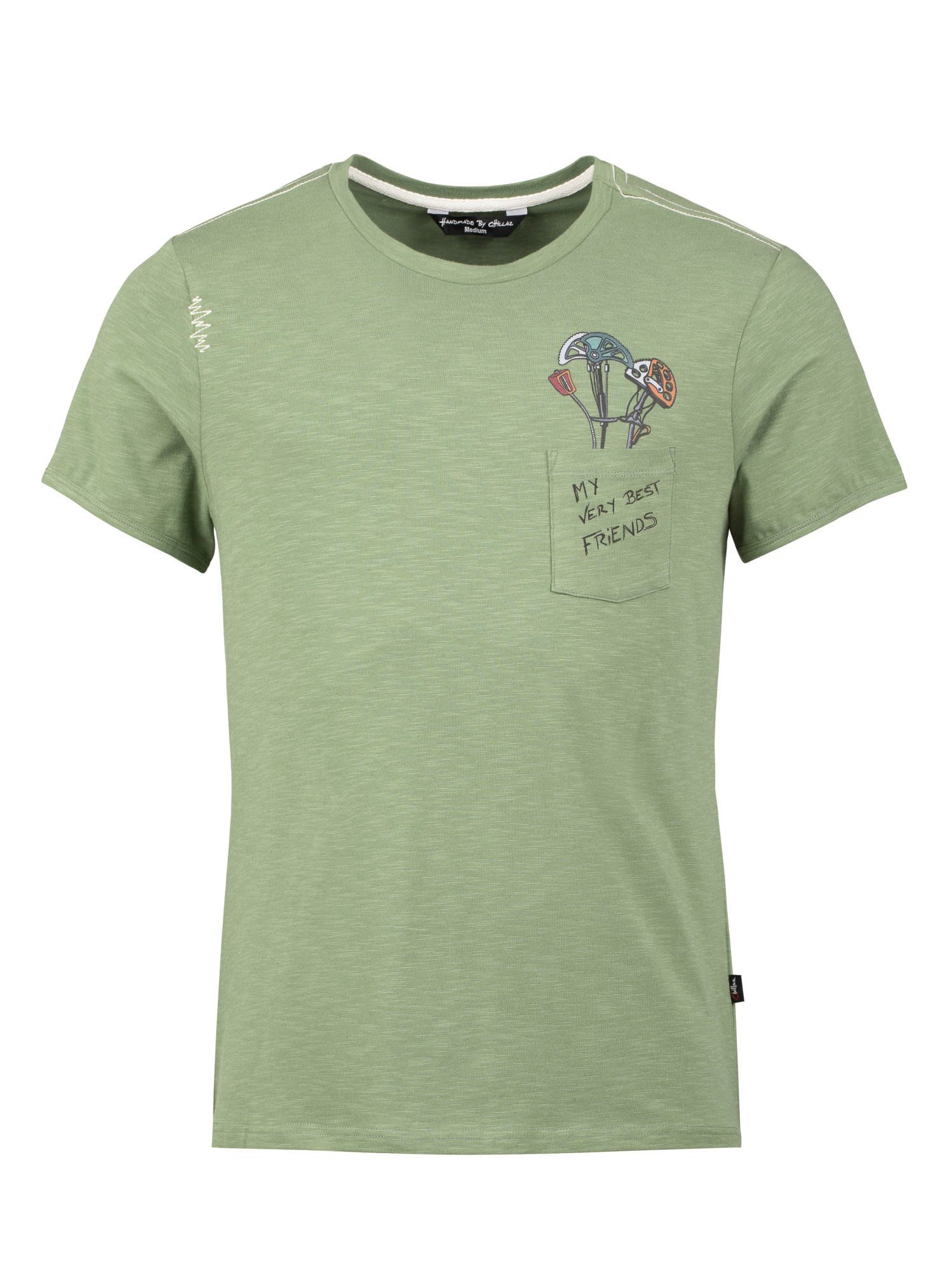 Chillaz T-Shirt Chillaz M Pocket Friends T-shirt Herren Light Green