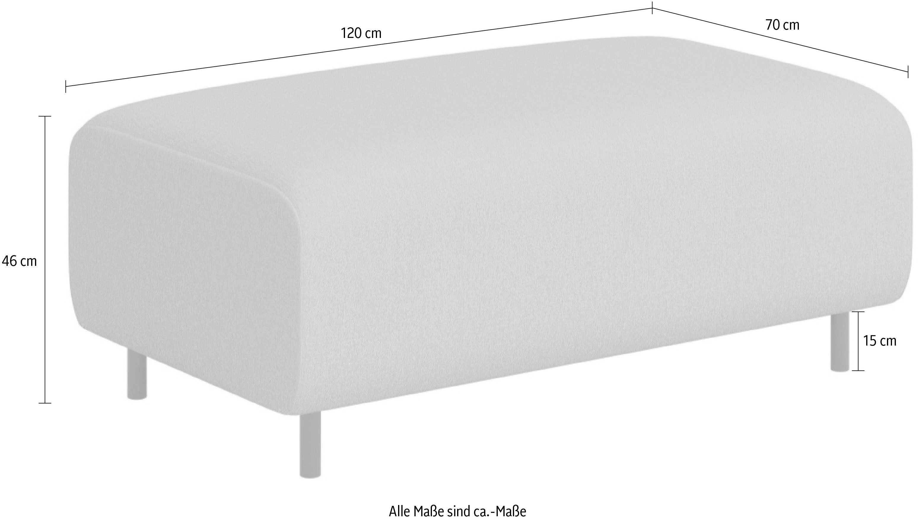 Home affaire Polsterhocker ARROS groß mit Wellenunterfederung, Maße B/T/H: 120/70/46 cm, passend zur Serie, in hochwertiger Verarbeitung