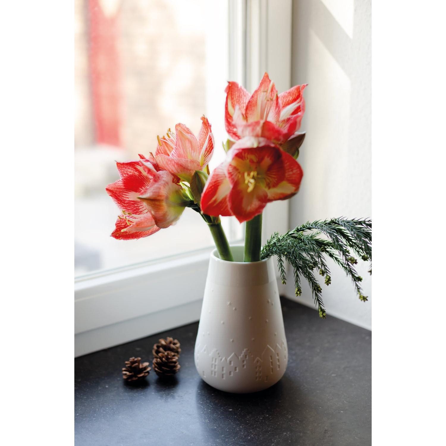 Räder Weihnachtsbaumkugel Design Vase Poesie Winterstadt Weiß (20cm) günstig online kaufen