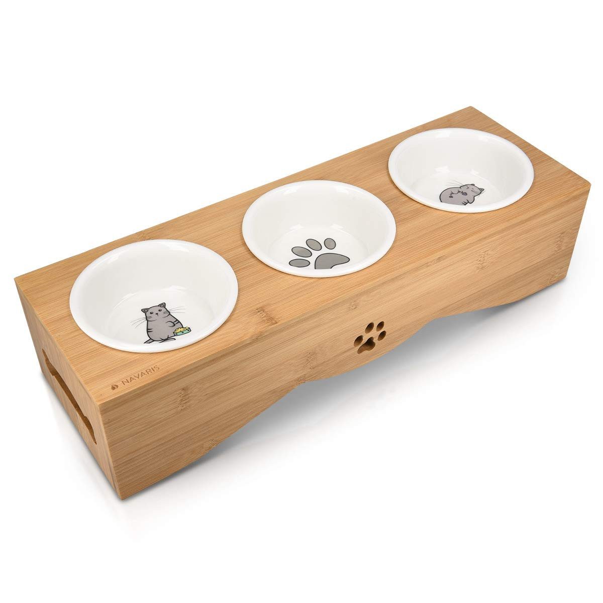 Navaris Futternapf Navaris Futternapf Set für Katzen und Hunde, Keramik, 3-teilig