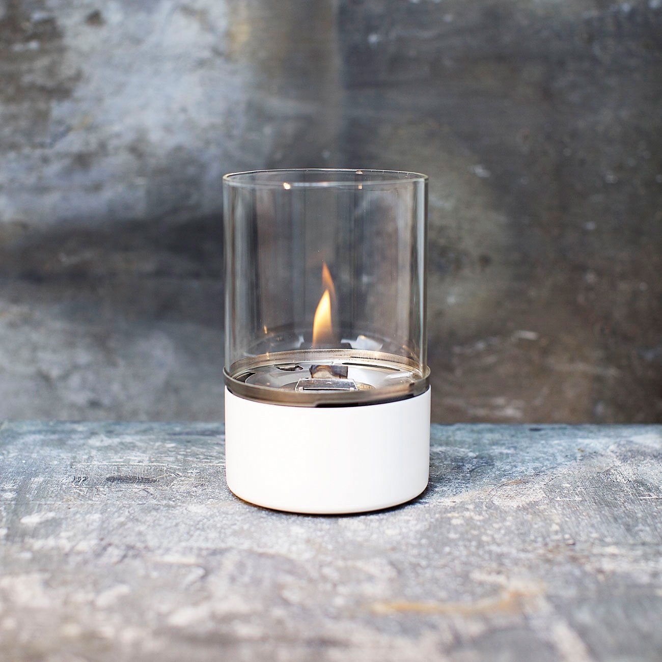 TENDERFLAME Tischfeuer Turm, mit Glasring