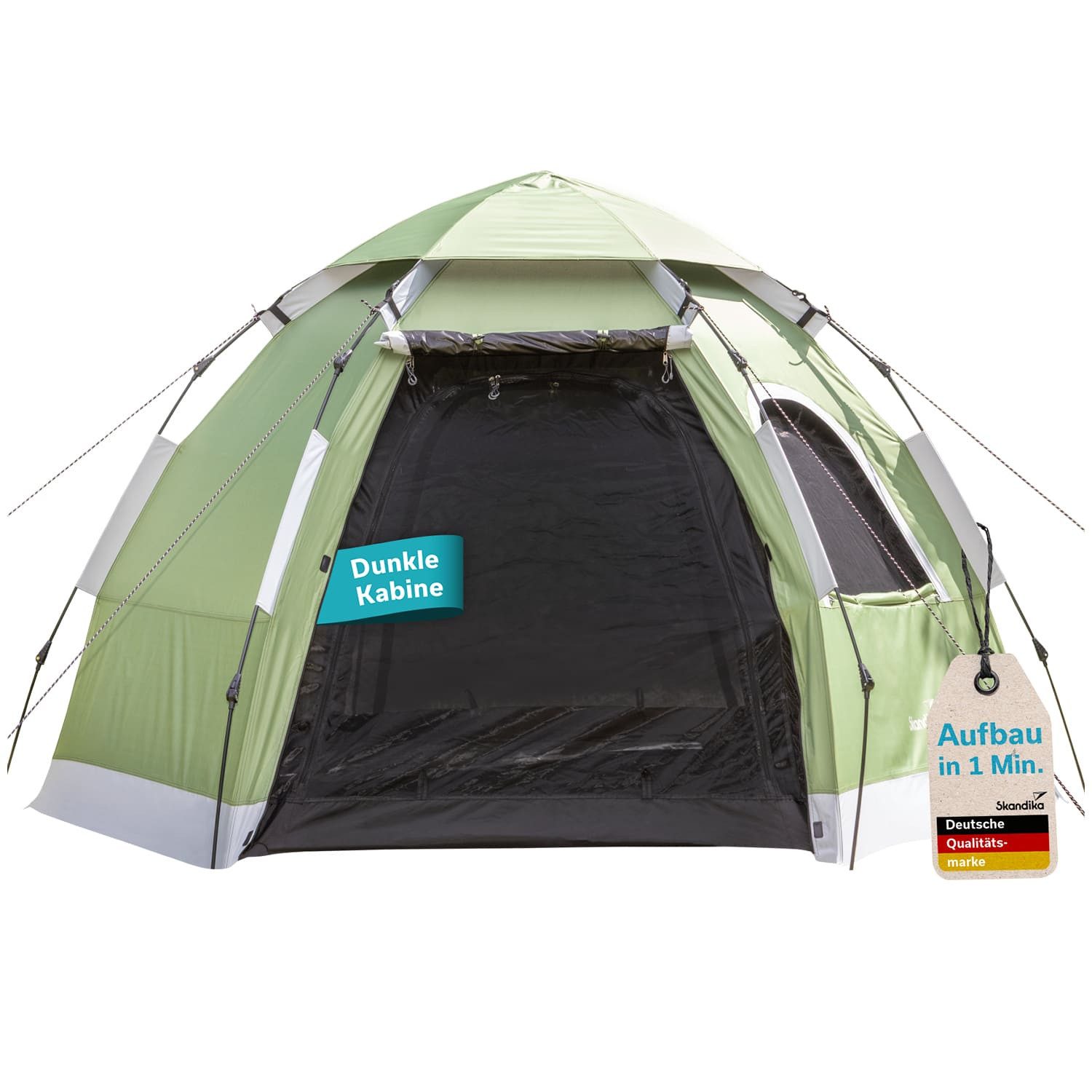 Skandika Kuppelzelt Campingzelt, Namsos Sleeper Protect, mit eingenähtem Zeltboden, Personen: 2, 3000 mm Wassersäule, Doppeltüren, Tragetasche, Wandern, Trekking