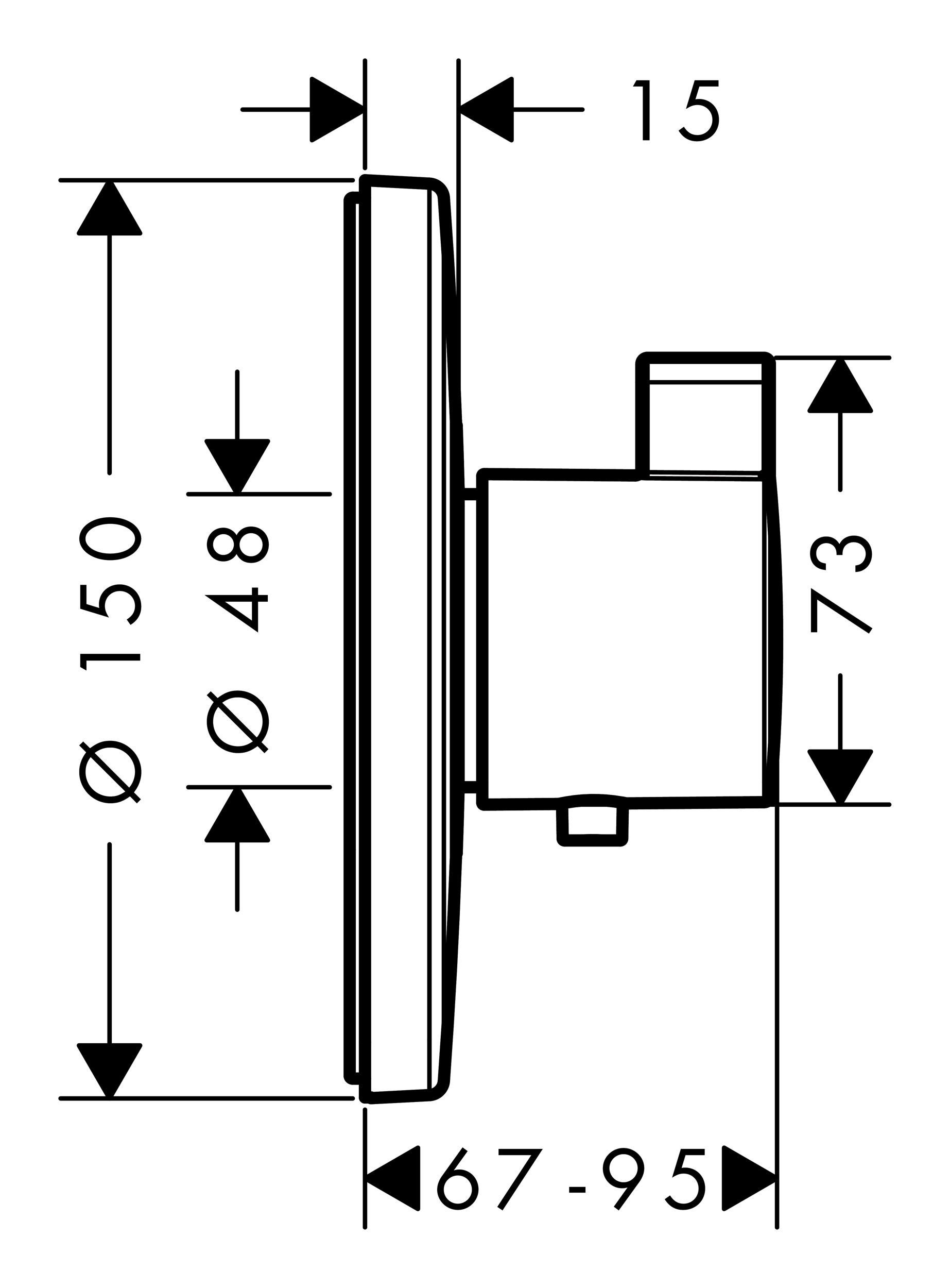 Thumbnail - hansgrohe Unterputzarmatur Ecostat S Thermostat HighFlow Unterputz - Chrom