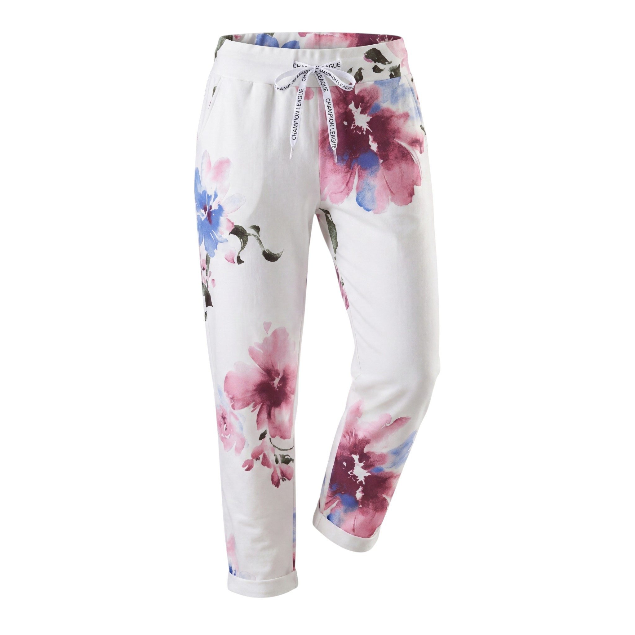 Jogginghose Damen Loungehose mit Stretch Freizeithose Blumenoptik Relax Pants