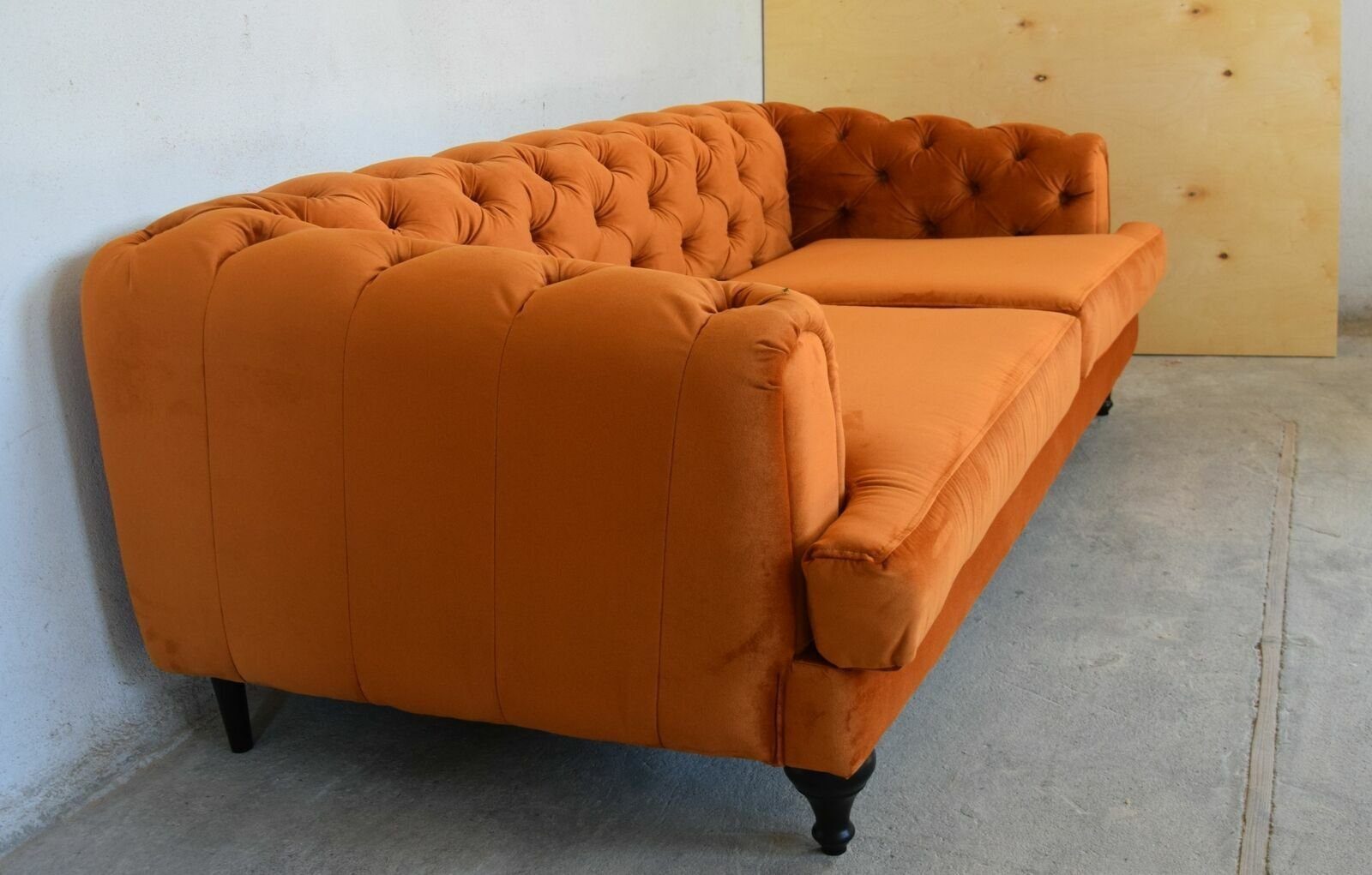 JVmoebel Chesterfield-Sofa, Stoff 4-Sitzer Chesterfield Sofagarnitur Couch Design Sofa Polster