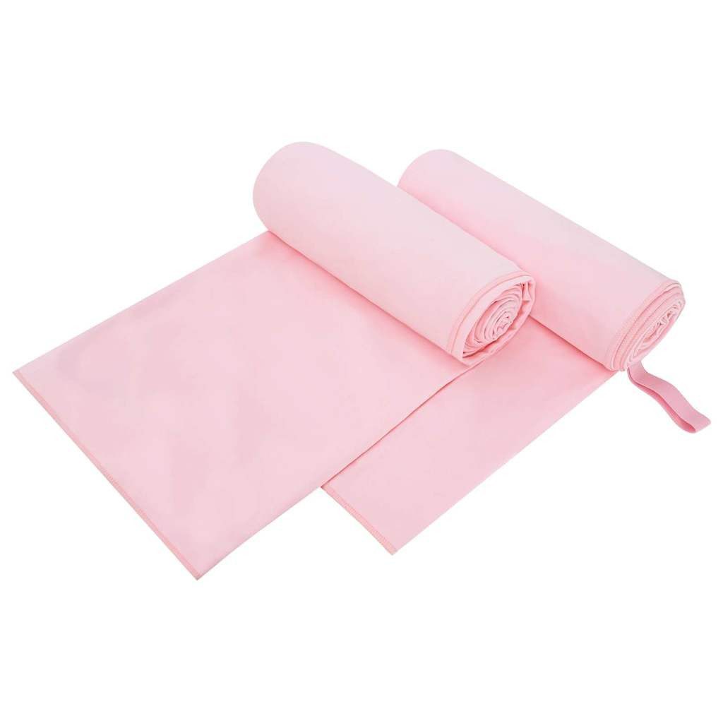 vidaXL Handtuch Sporthandtücher 2 stk. Rosa 200 x 100 cm Polyester und Polyamid, Polyester und Polyamid (2-St)