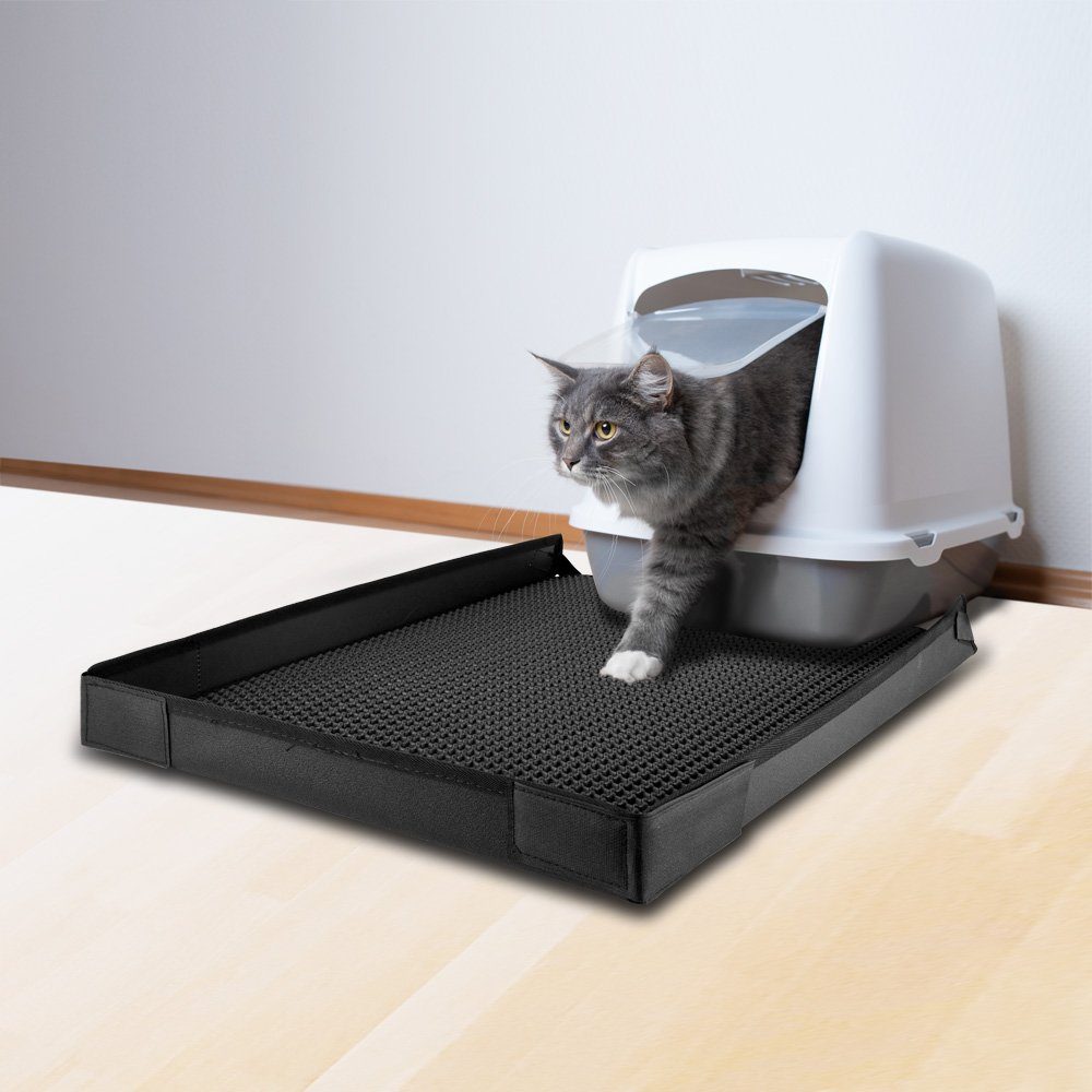 Petigi Katzentoilette Katzenklo Matte Katzenstreu Unterleger Katzenmatte (60x46cm) mit Rand