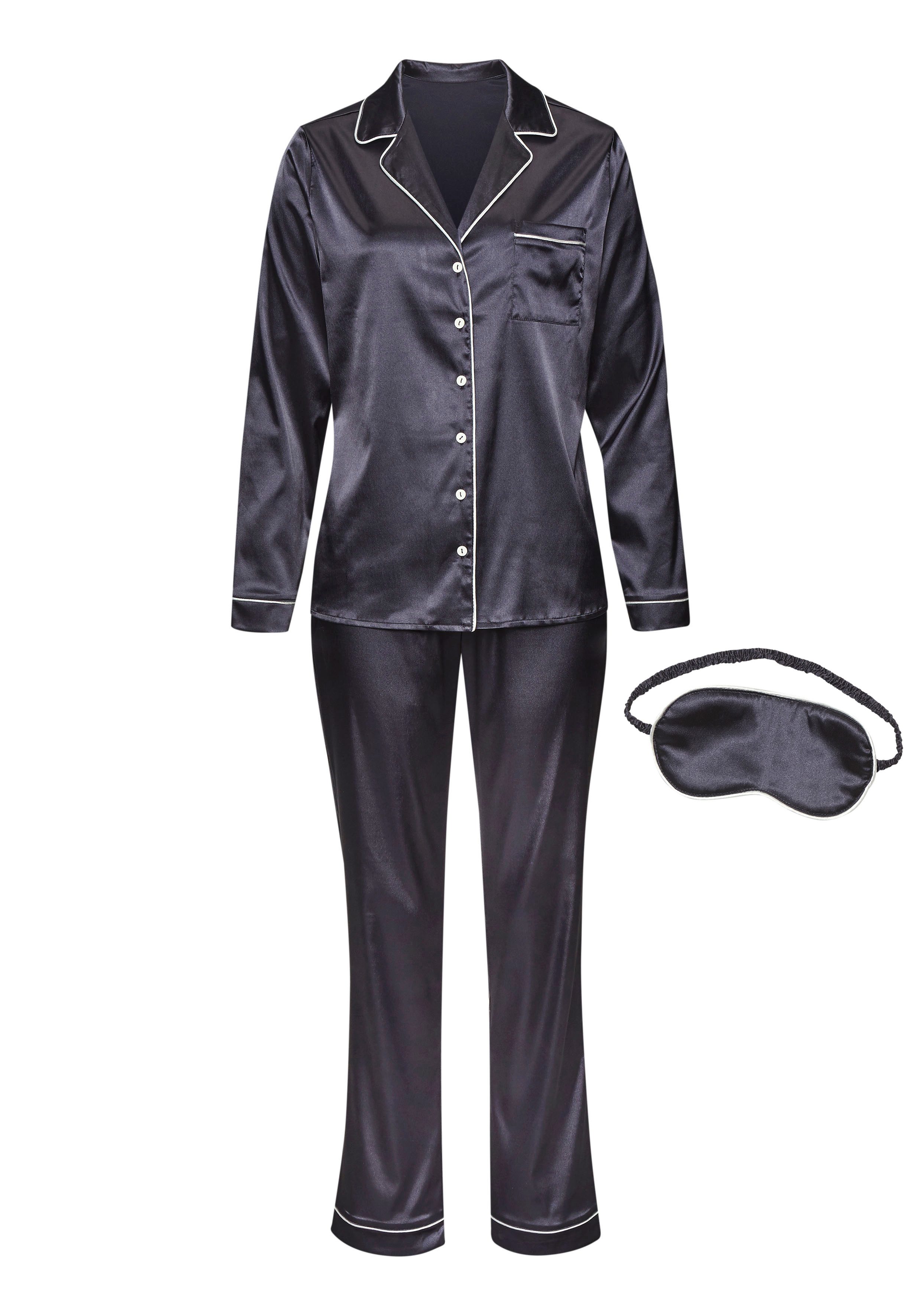 s.Oliver Pyjama Set, 3-teilig, incl. Schlafmaske günstig online kaufen