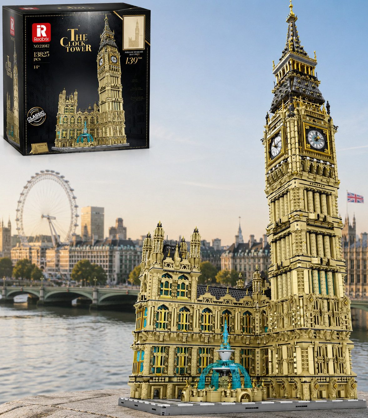Reobrix Reobrix 55012 Big Ben Uhrenturm 13.825 Teile - London Architektur Konstruktions-Spielset, (13825 St)