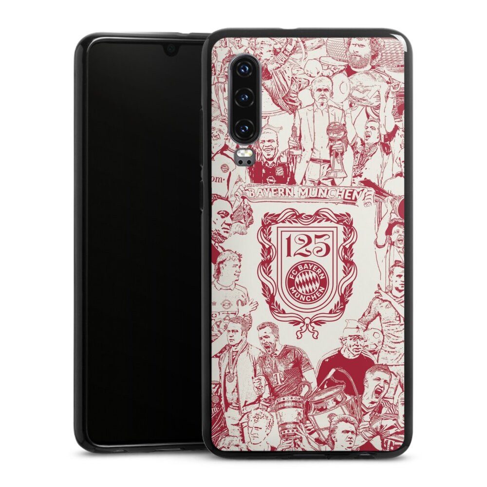 DeinDesign Handyhülle FCB 125 Jahre FC Bayern München Offizielles Lizenzprodukt, Huawei P30 Silikon Hülle Bumper Case Handy Schutzhülle