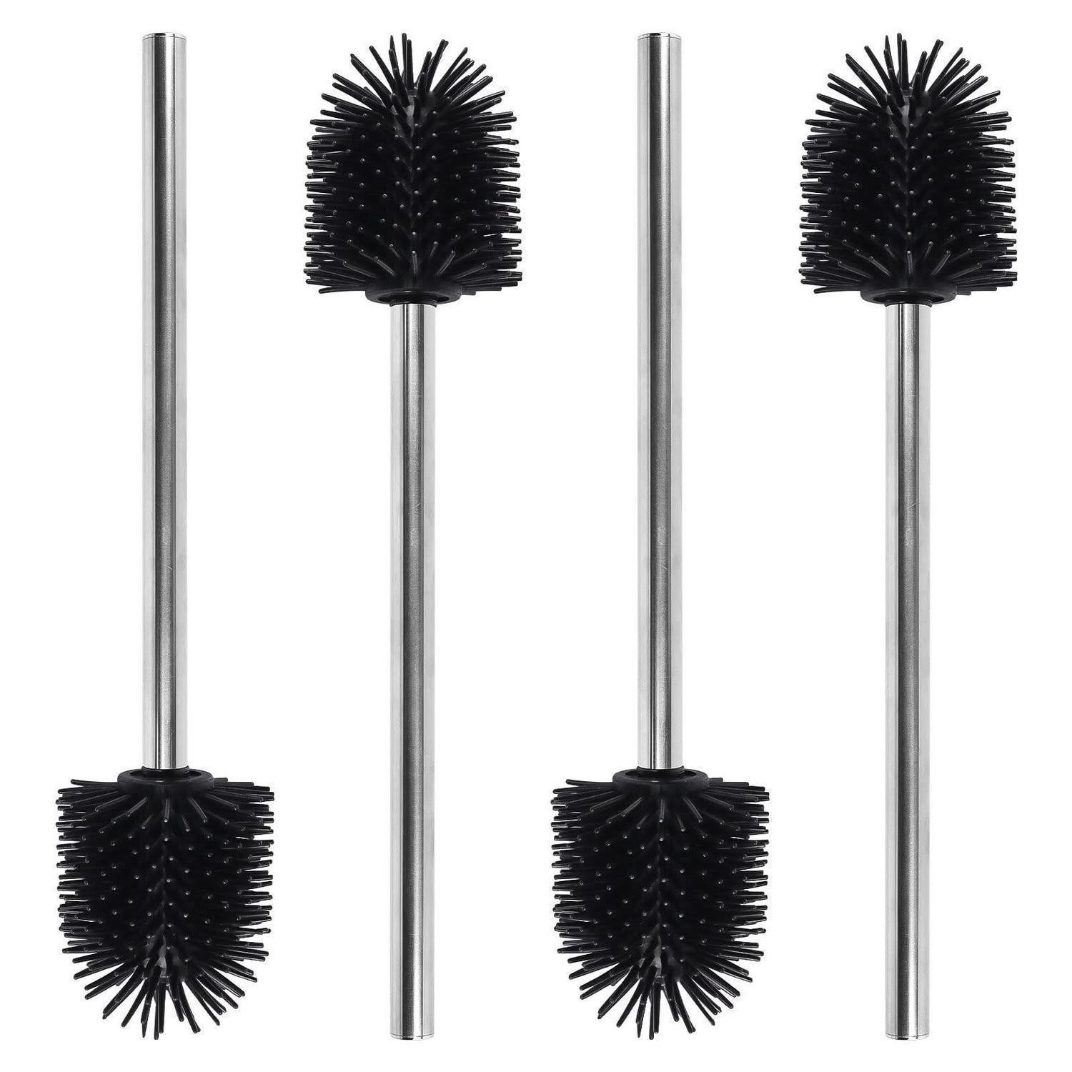 LuxusKollektion WC-Reinigungsbürste WC-Bürste Silikon/Edelstahl 4er Set