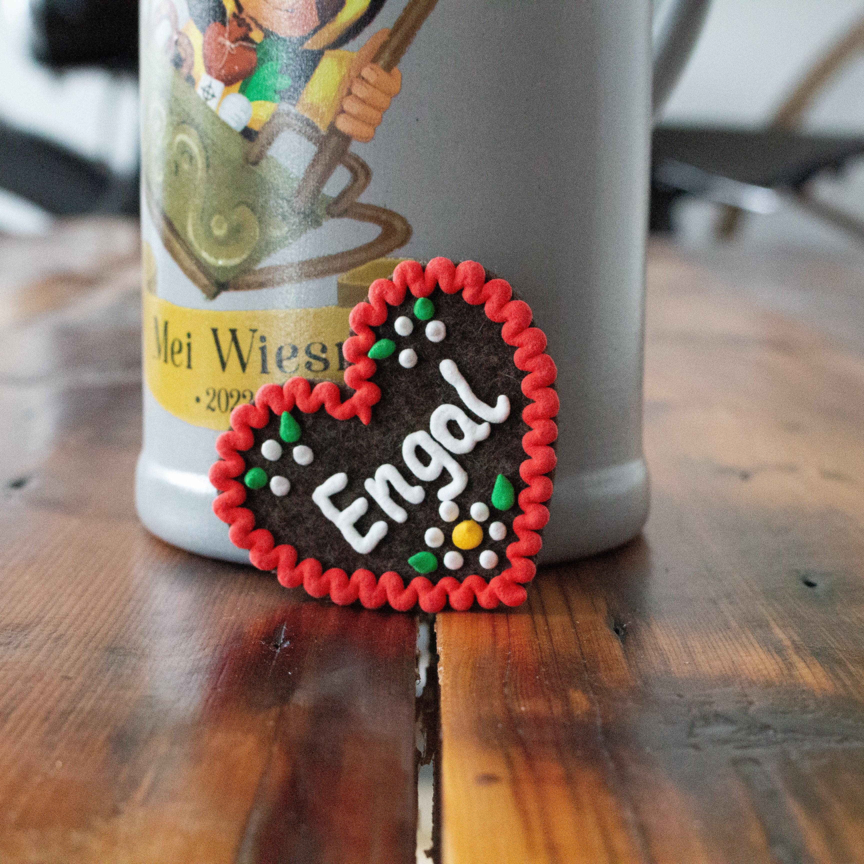 Bavariashop Brosche Filzherz-Anstecker "Engal"