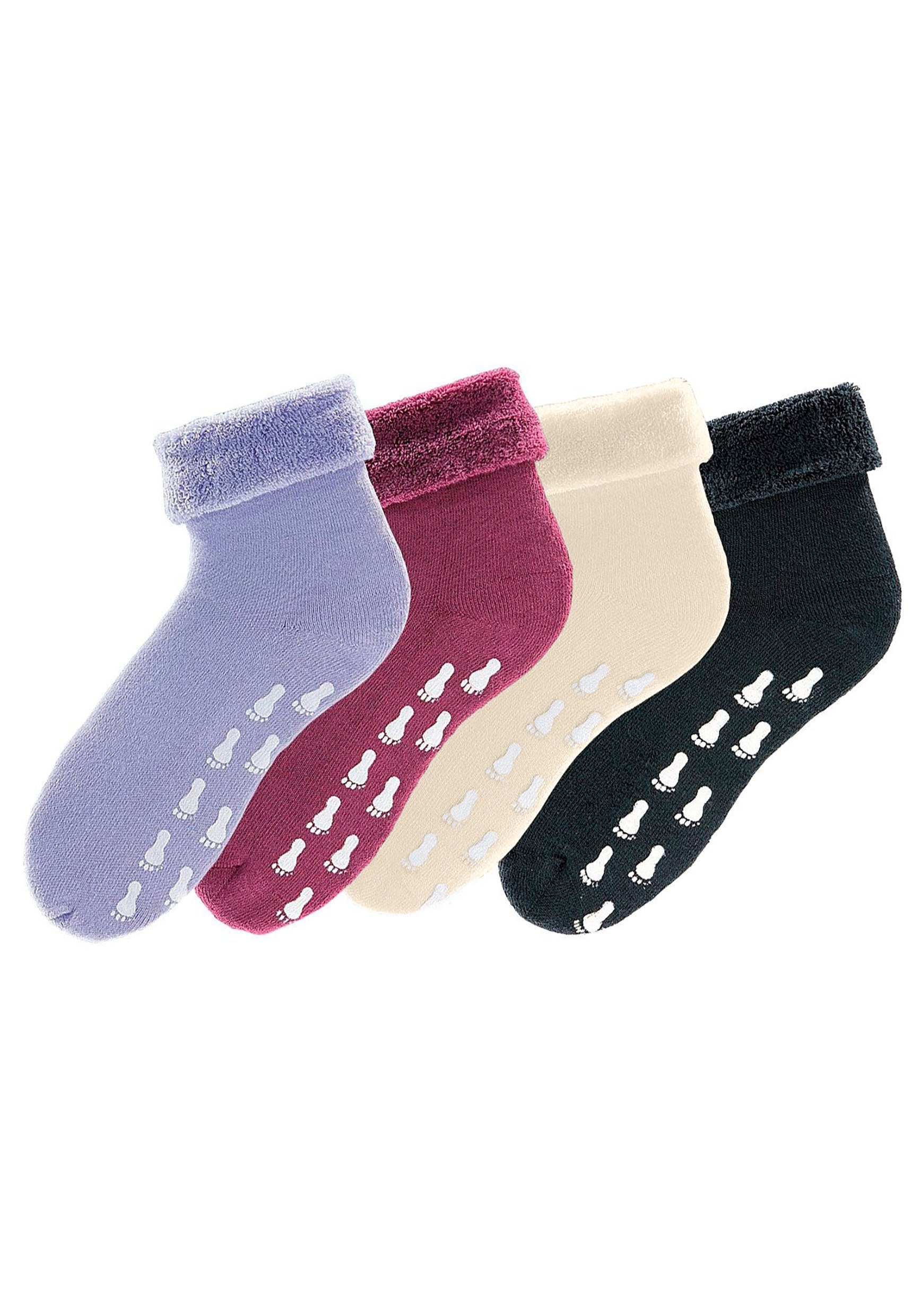 Go in ABS-Socken (Packung, 4-Paar) mit Antirutschsohle und Vollfrottee