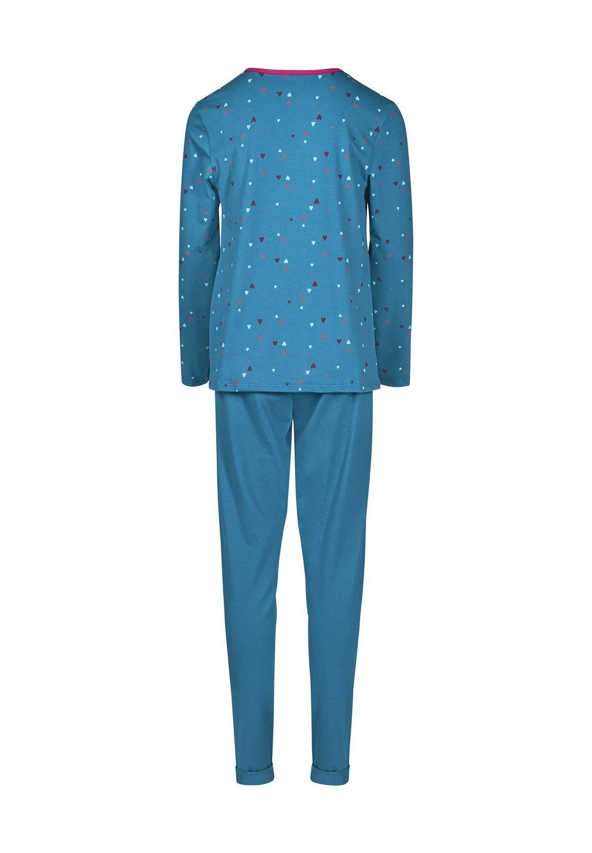 lang, Mädchen - Pyjama 2-tlg. Kinder, Blau Schlafanzug Set Skiny
