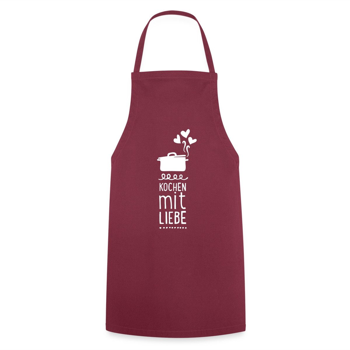 Spreadshirt Kochschürze Kochen Mit Liebe Herz Spruch Kochschürze, (1-tlg)