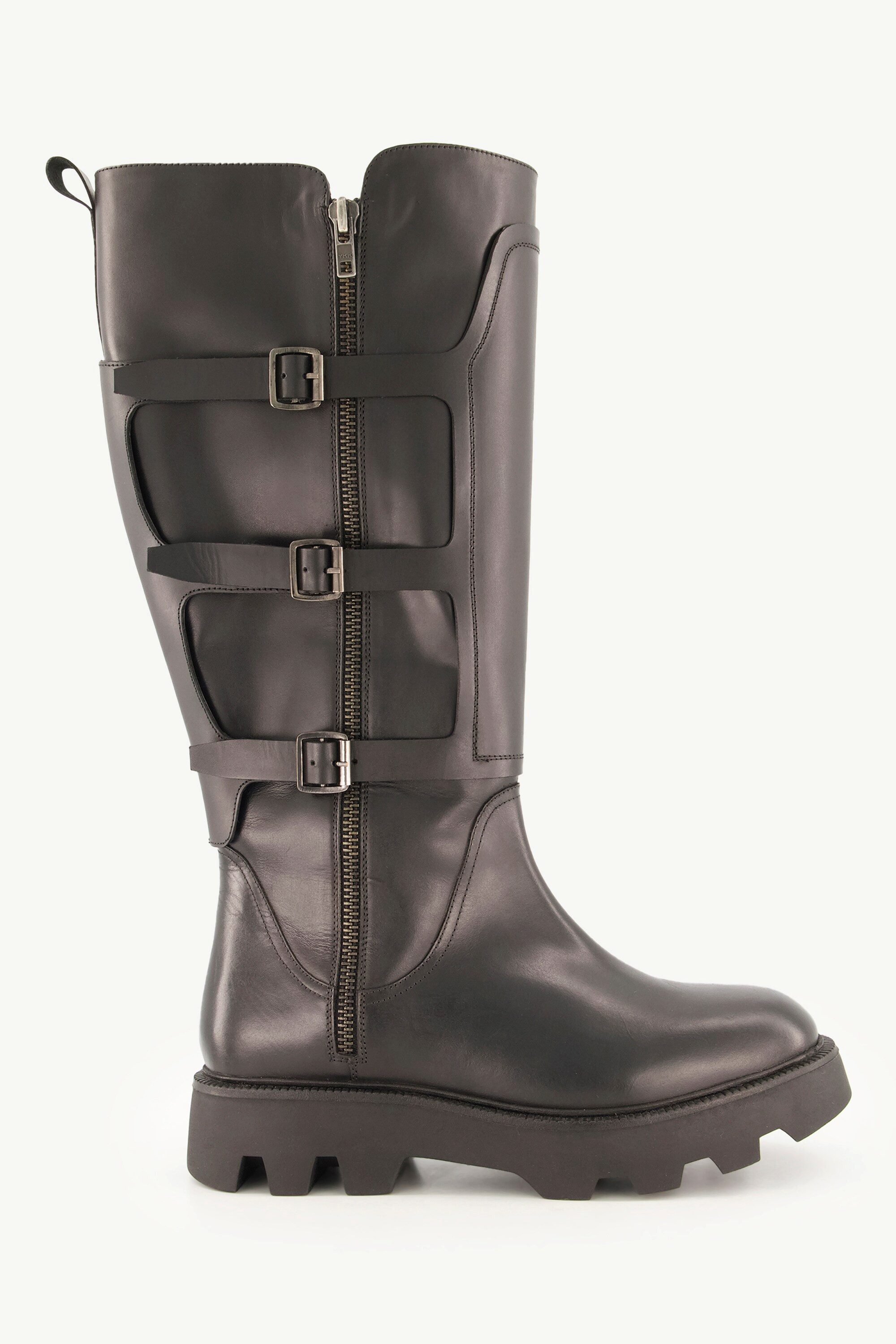 Ulla Popken Leder-Bikerstiefel XL-Schaft Weite H Stiefel günstig online kaufen