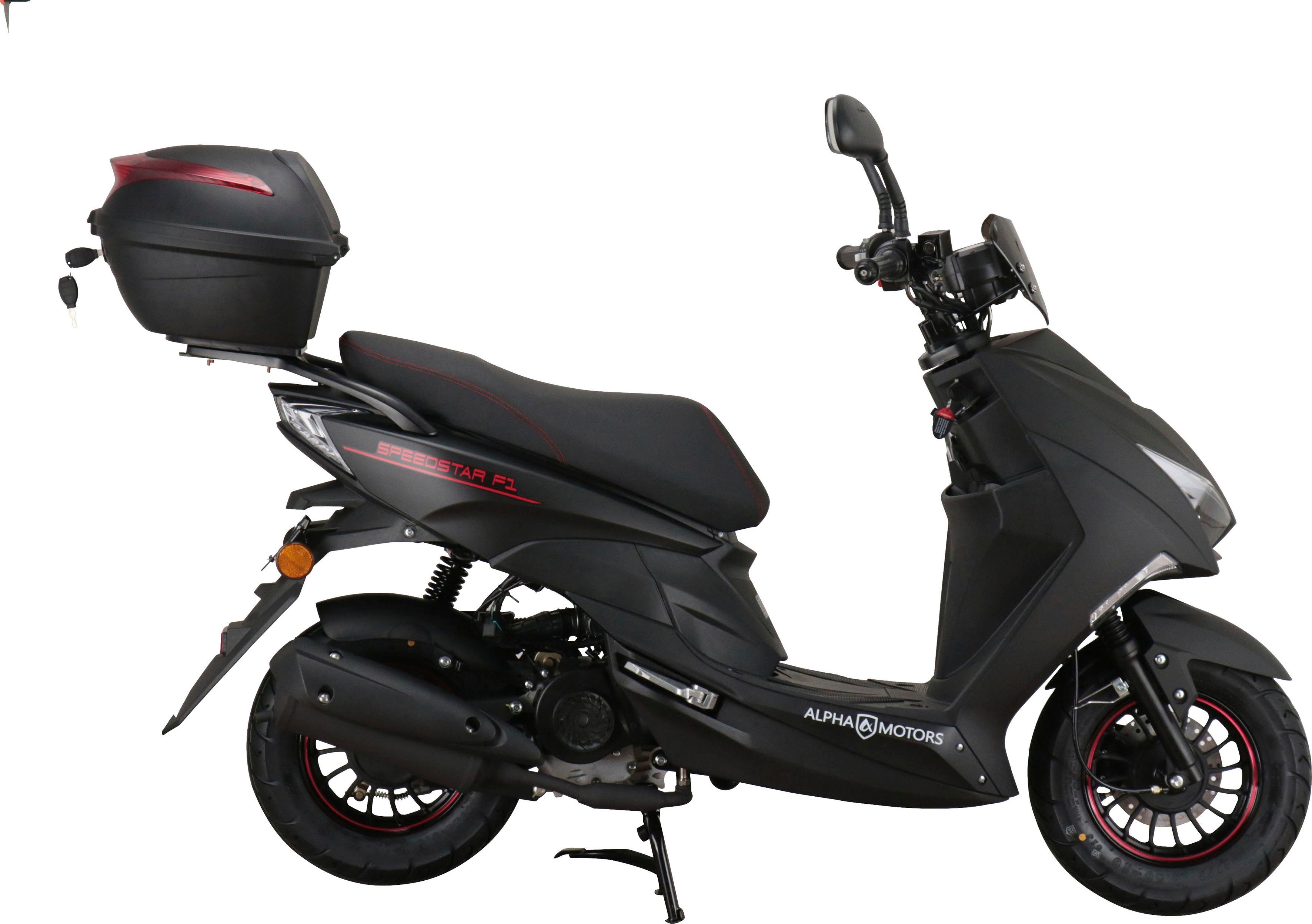 Alpha Motors Motorroller Speedstar FI, 50 ccm, 25 km/h, Euro 5, (mit Topcase), mit Lenkerschloss