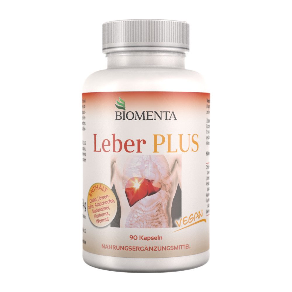 BIOMENTA Leber Plus - 90 Kapseln - mit Mariendistel, Löwenzahn, Artischocke uvm Kapseln, 90 St., 69.47 g