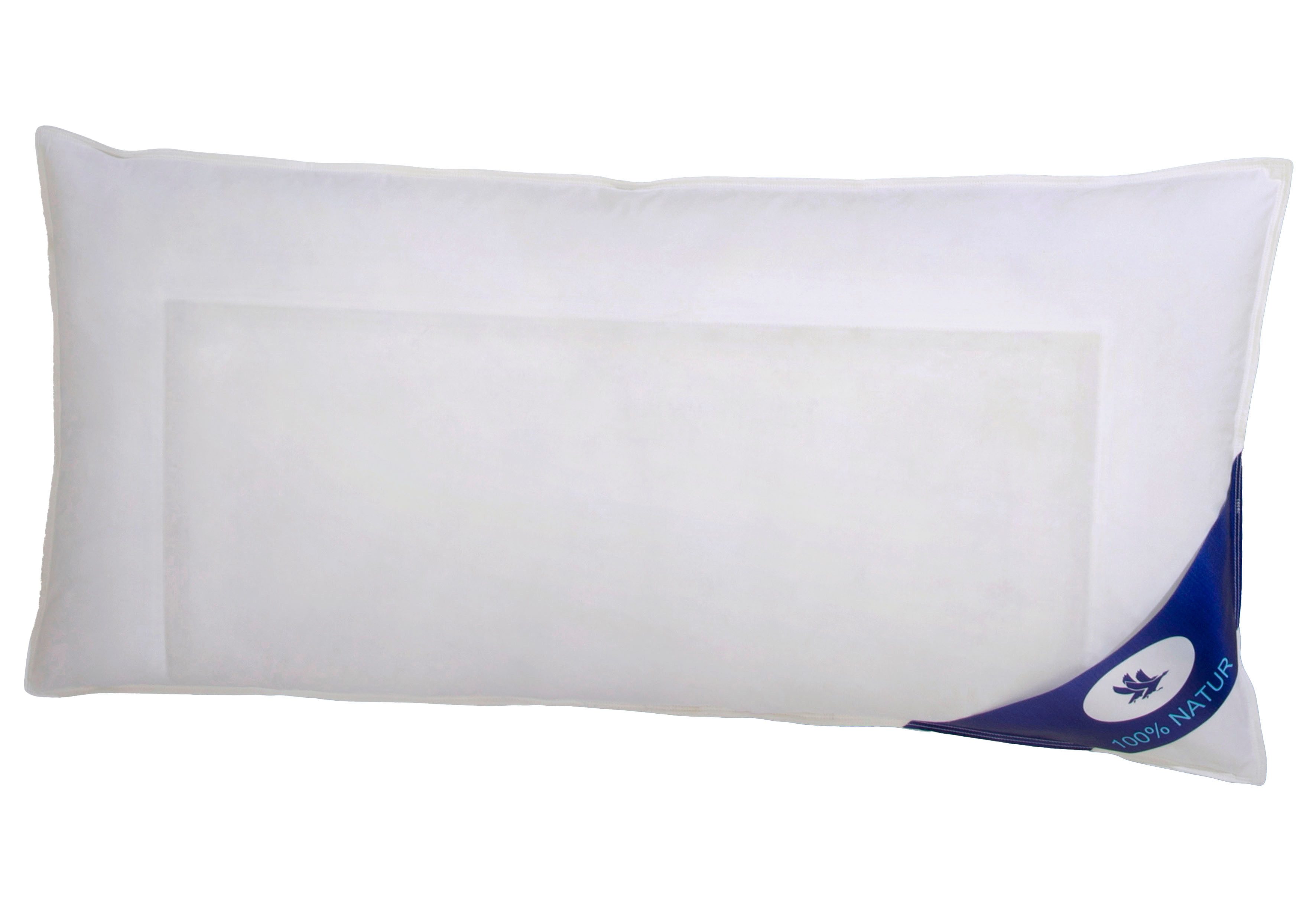 Otto Keller 3-Kammer-Kopfkissen Anna, Kissen Made in Germany, Füllung: Außenkammer mit 90% Daunen, 10% Federn, Bezug: Baumwolle, Das 3-Kammerkissen gibt es in den Größen 40 x 80 und 80 x 80 cm.