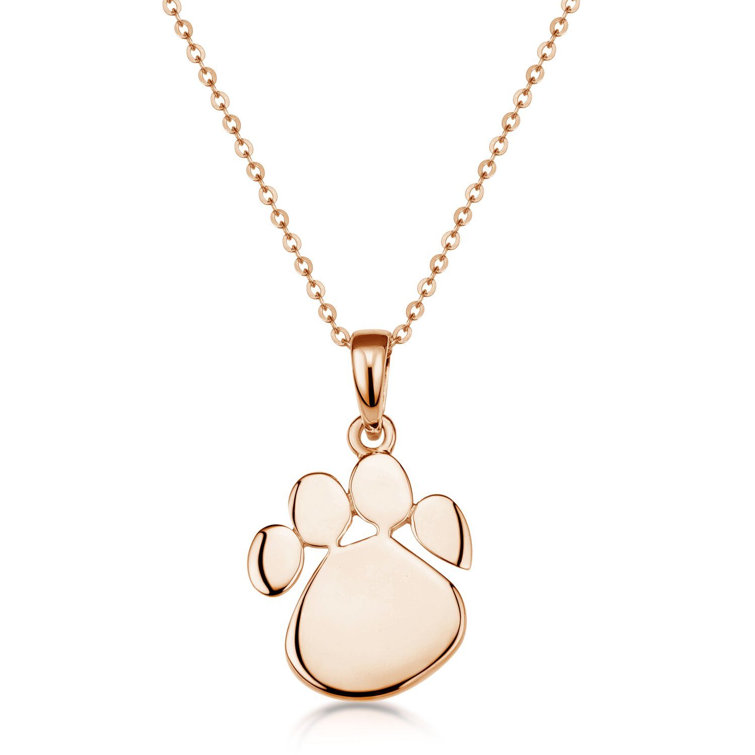 Materia Кулоны Tier Pfote Rosegold KA-408, 925 Sterling Silber, rosevergoldet