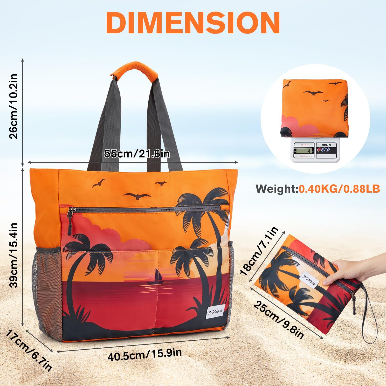 G4Free Strandtasche, Strandtasche, vielseitige Tasche für Familie und Badez günstig online kaufen