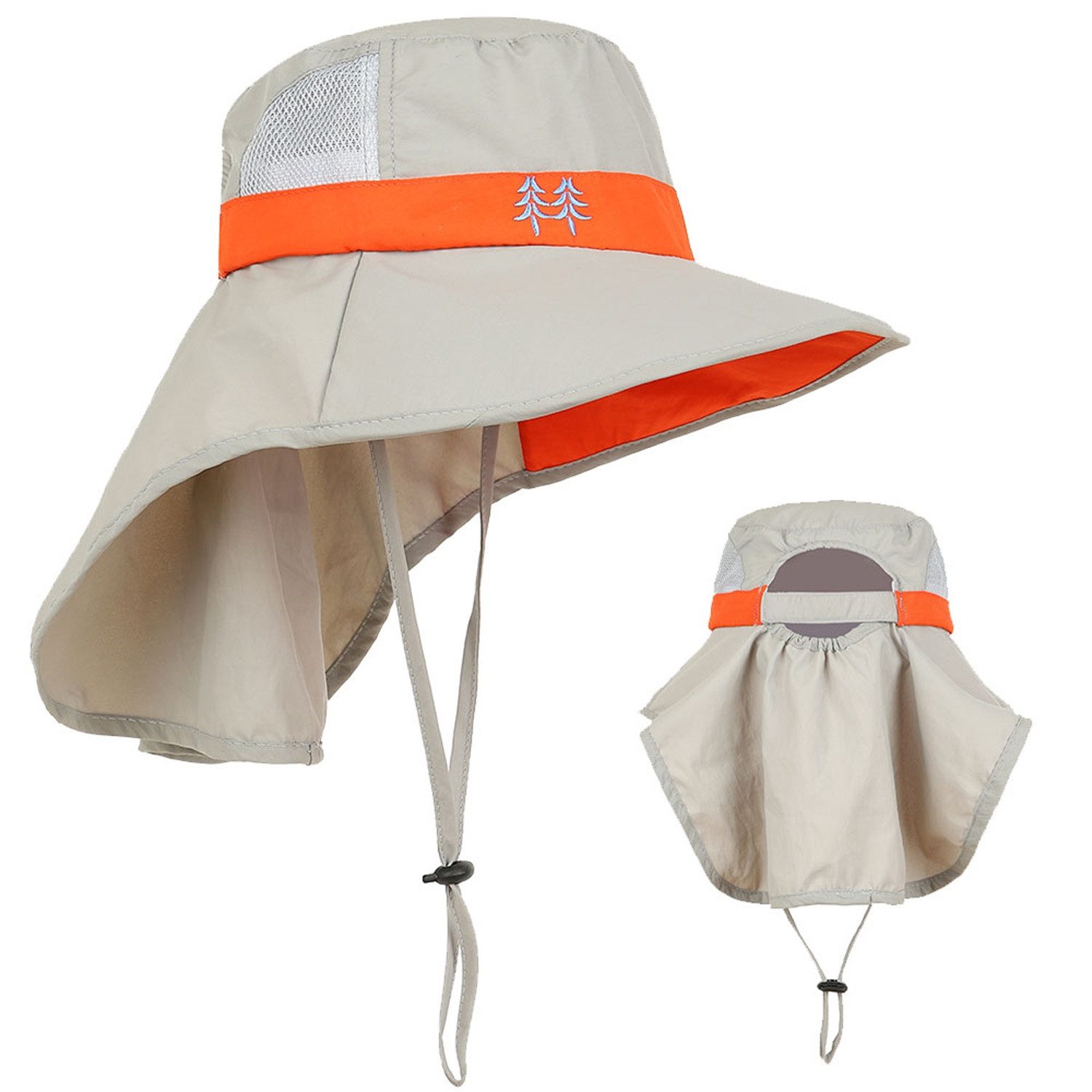 ZEUOPQ Sonnenhut Kinder Sonnenschutz Hut Strand Fischerhut Sonnenhut Faltbar Gartenhut (1-st, 1-St., Hellgrau) UV-beständig, Geeignet für Strand, Wandern, Angeln, Radfahren