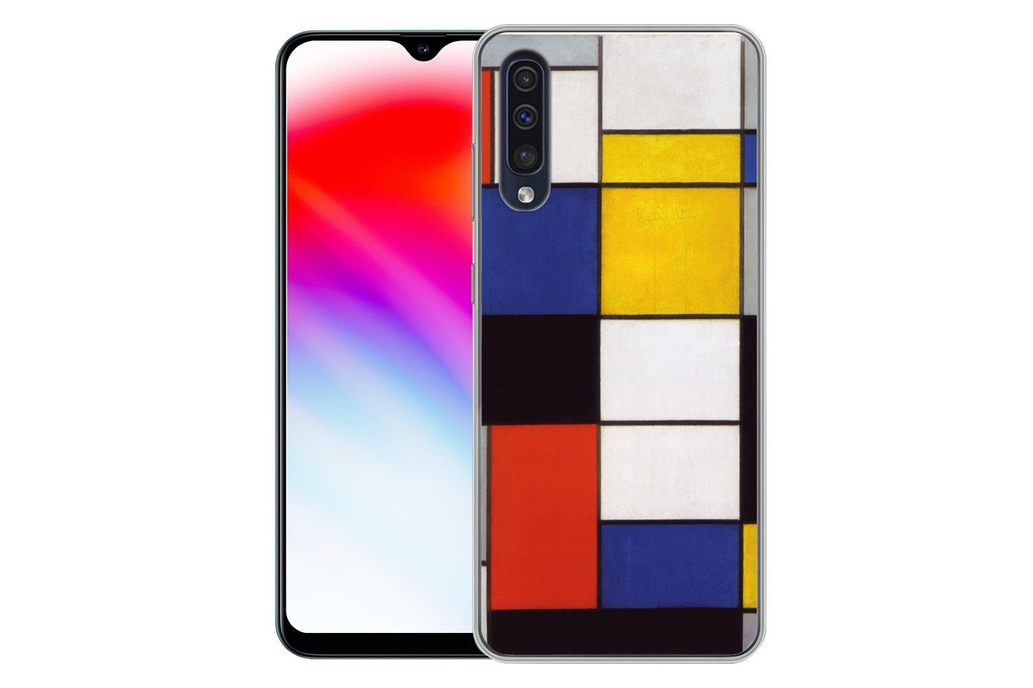MuchoWow Handyhülle für Samsung Galaxy A30s Komposition A - Piet Mondrian, Smartphone-Bumper, Print, Handy Schutzhülle Dünn