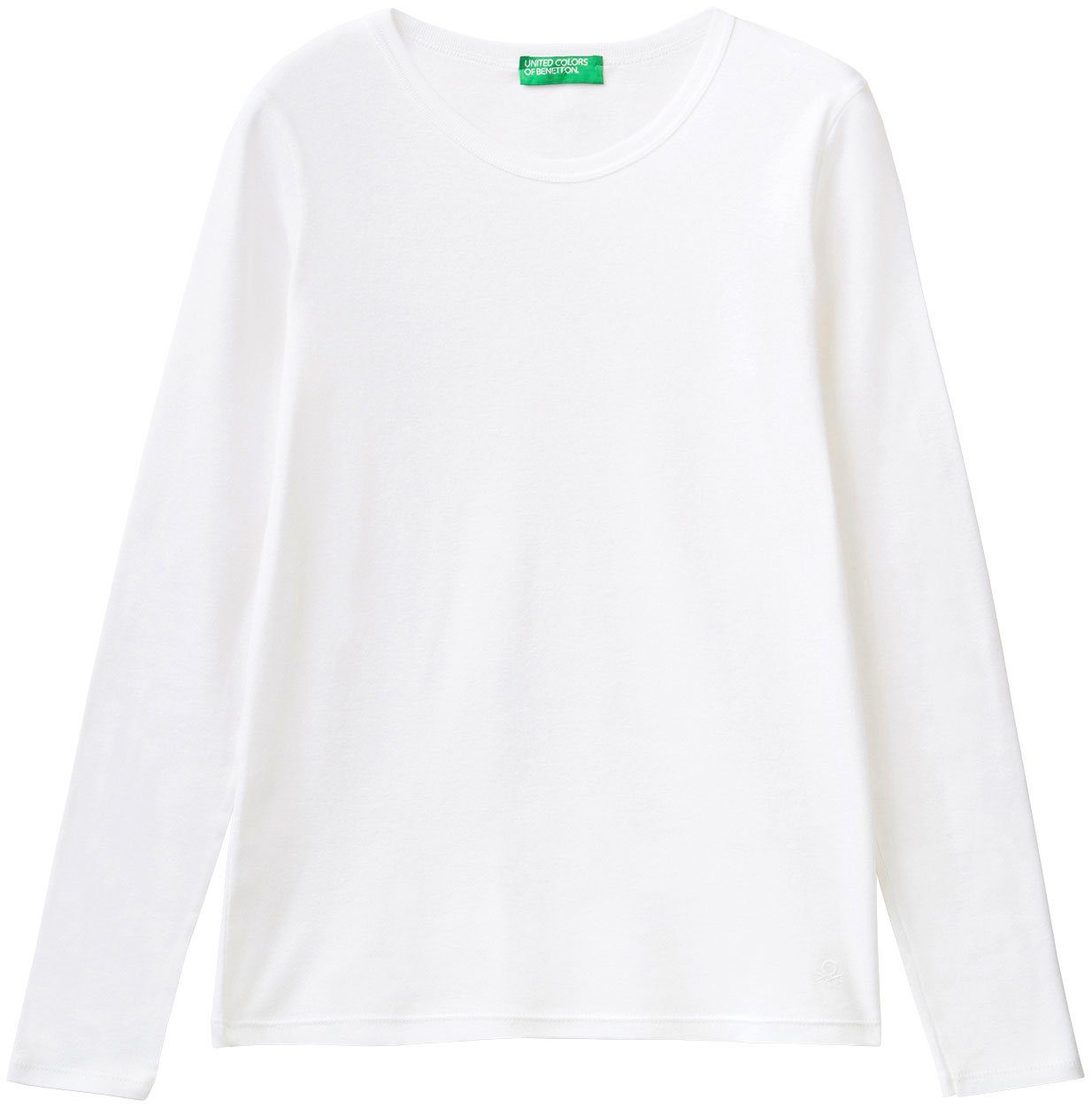 Basic-Look weiß United of Langarmshirt Colors Benetton im