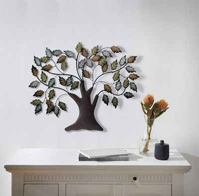 Dekoleidenschaft Wanddekoobjekt "Baum" aus Metall in braun, 72x58 cm, Wandschmuck, Wandbild, Wanddeko (1 St), 3D Metalldeko, Wandhänger, Bild, plastisch