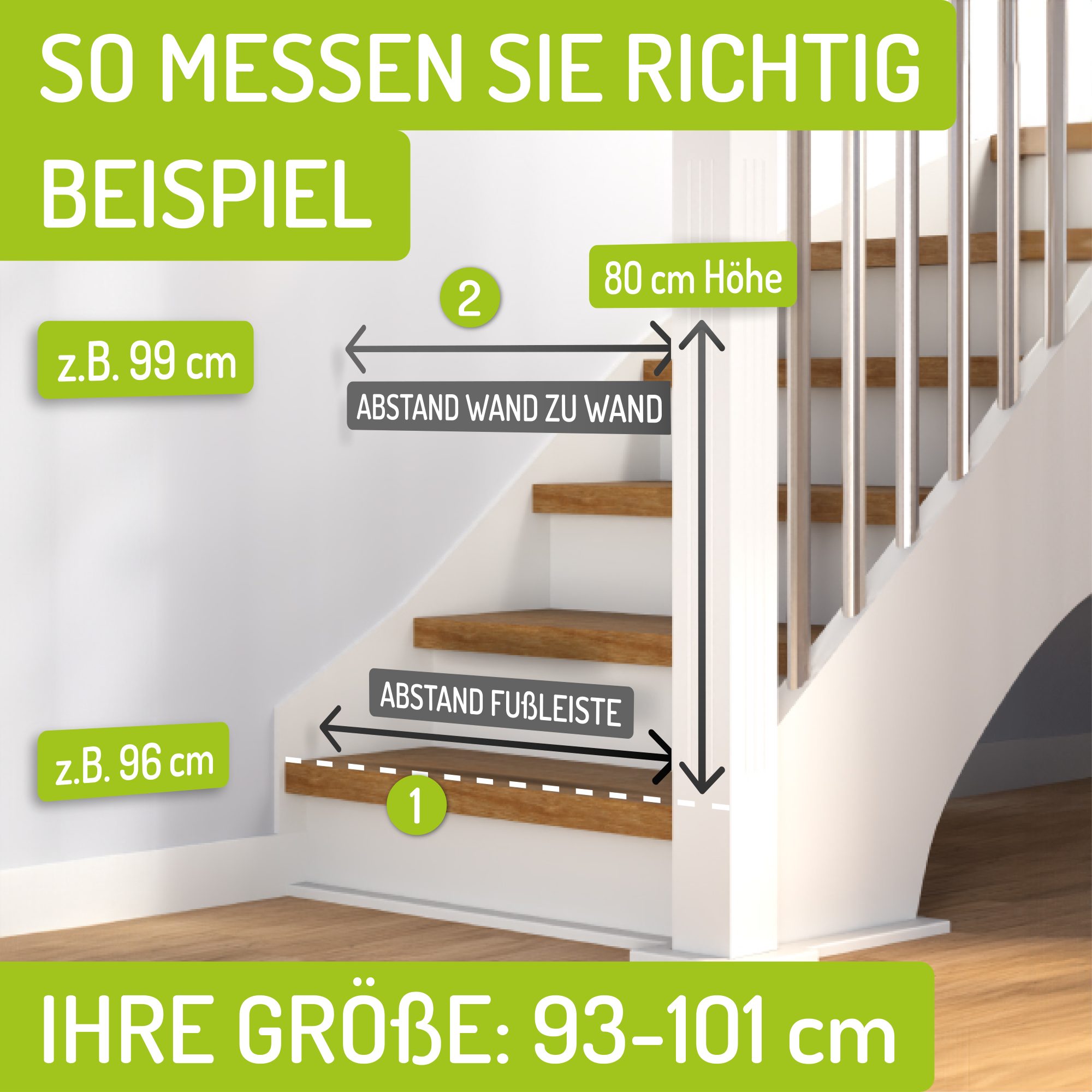 BOMI Türschutzgitter Treppenschutzgitter ohne Bohren, Absperrgitter Metall, Merle 63-251 cm (verschiedene Größen, klemm- und verschraubbar), Automatik-Tür & 3-f – Bild 3 von 5