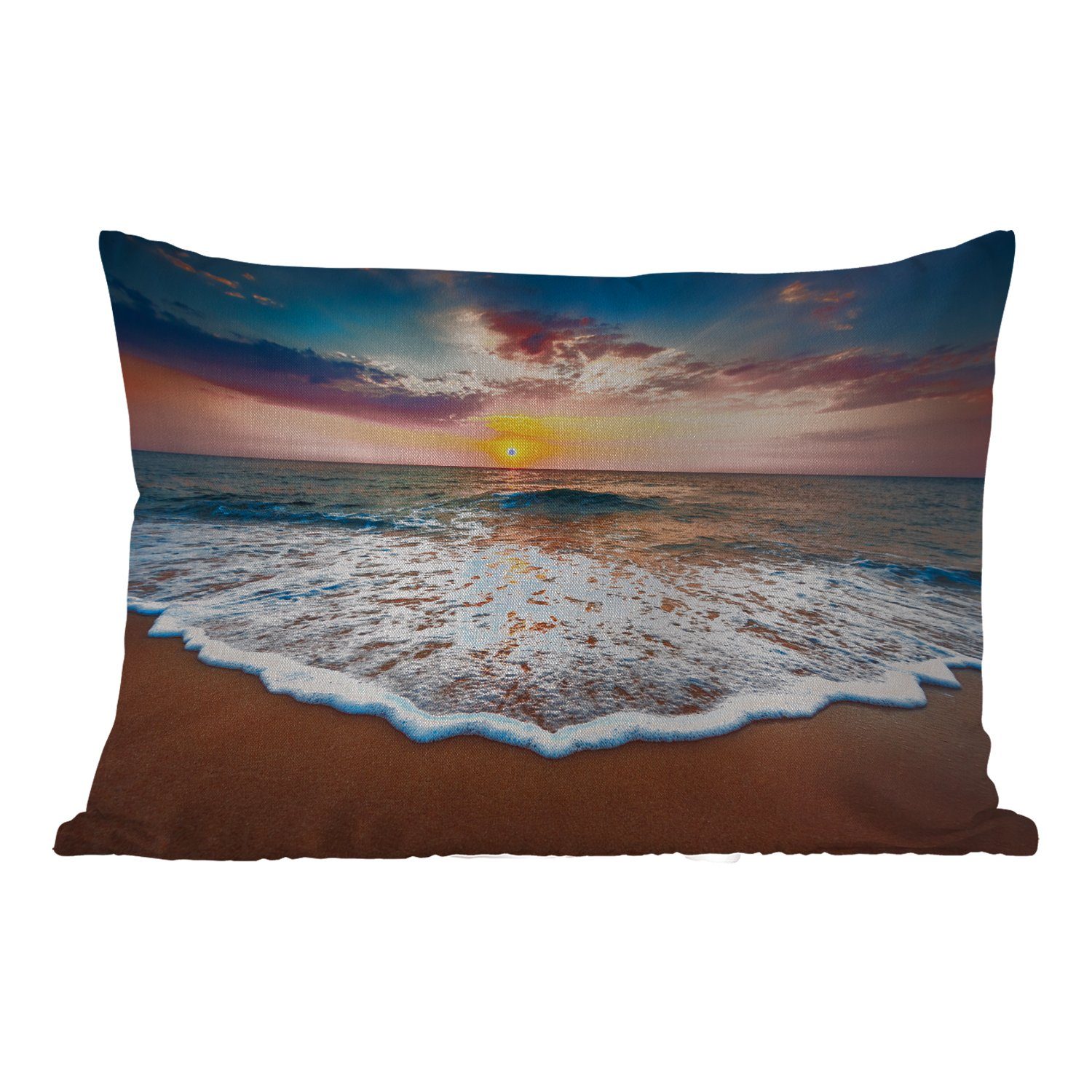 MuchoWow Dekokissen Strand - Meer - Sonnenuntergang, Outdoor-Dekorationskissen, Polyester, Dekokissenbezug, Kissenhülle