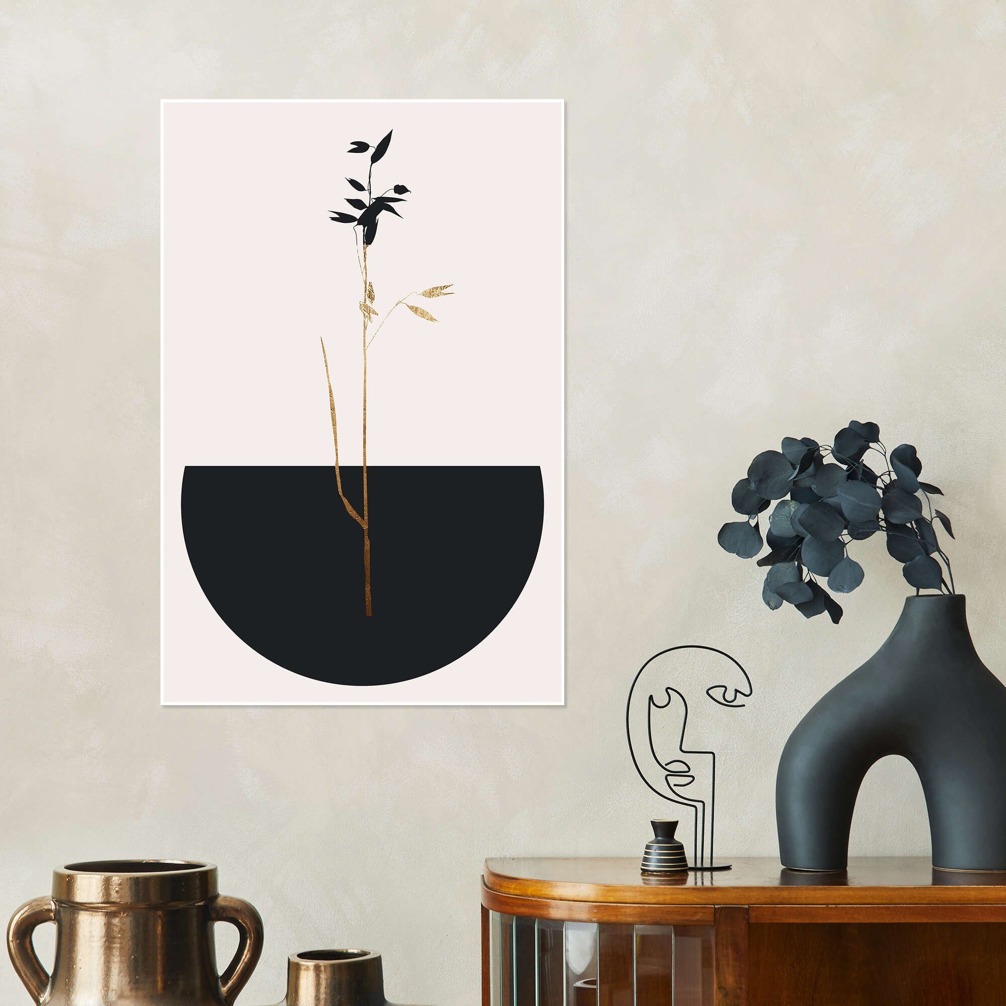 Posterlounge Wandbild Japandi Planta Negra, KUBISTIKA, erhältlich als Poster, Leinwandbild, Wandsticker oder Acrylglasbild