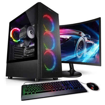Kiebel Viper V Gaming-PC-Komplettsystem (24", AMD Ryzen 5 AMD Ryzen 5 5600G, Radeon Vega, 16 GB RAM, 1000 GB HDD, 500 GB SSD, ARGB-Beleuchtung, WLAN)