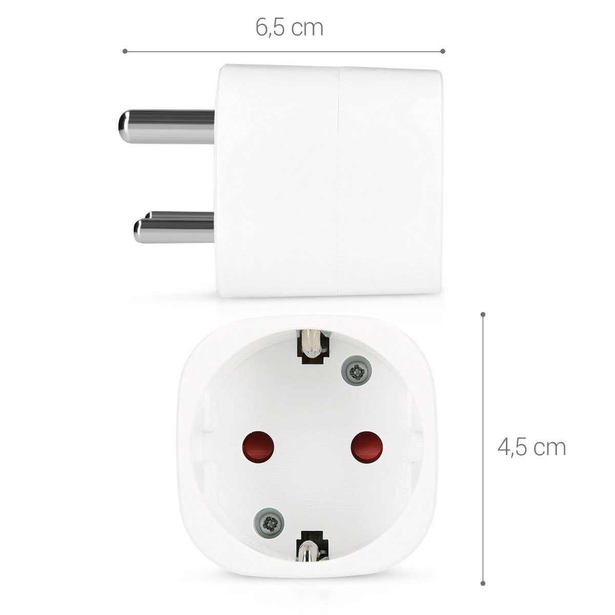 kwmobile 2x Adapter für Südafrika und Indien zu EU Namibia Reiseadapter Typ D Adapter, 23.50 cm, Stecker Indien zu Deutschland - Reiseadapter Südafrika Sri Lanka