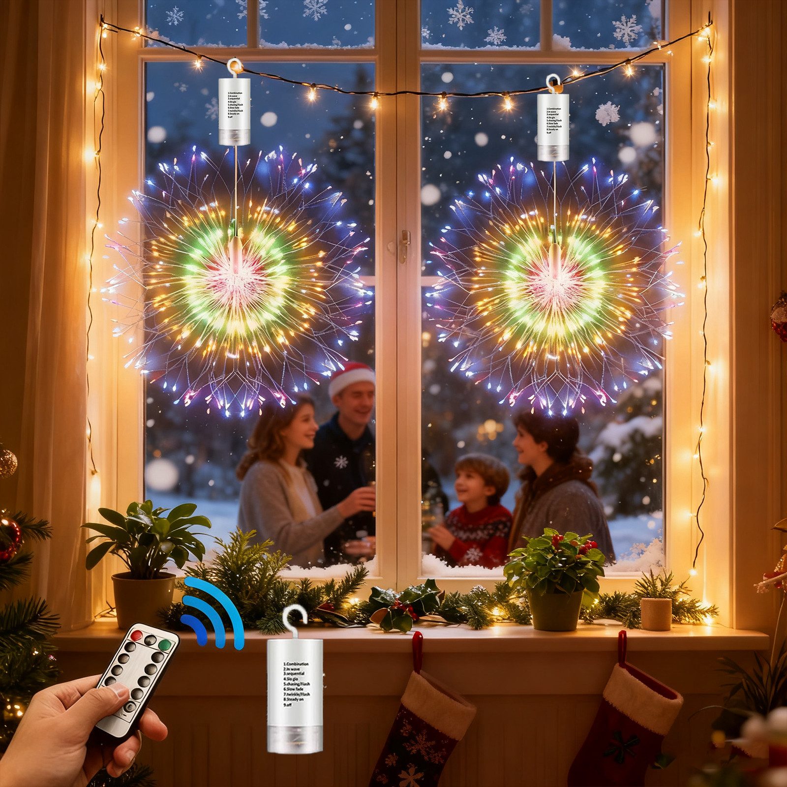 MUPOO LED-Lichternetz LED-Lichtervorhang , 200 LEDs Lichterkette Feuerwerk, günstig online kaufen