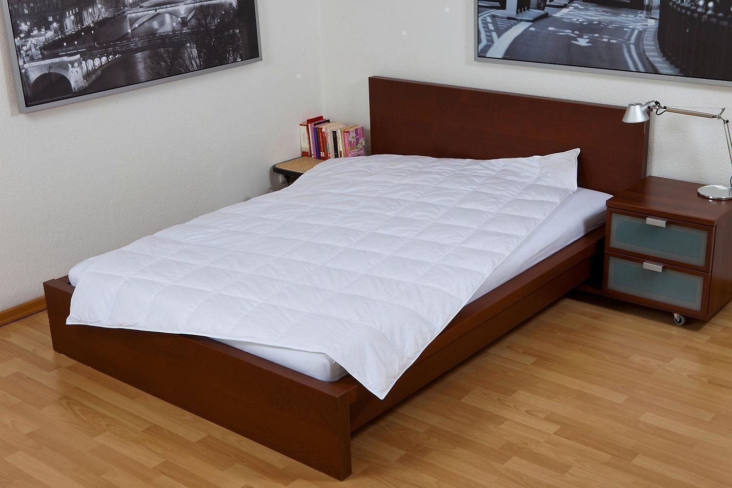 Bielefelder Bettfedern-Manufaktur Verse GmbH Sommerbettdecke Sommerdecke ROYAL, 155 x 220 cm, Weiß, Füllung: Daunenfedern, Bezug: Baumwolle, Wildentenflaum