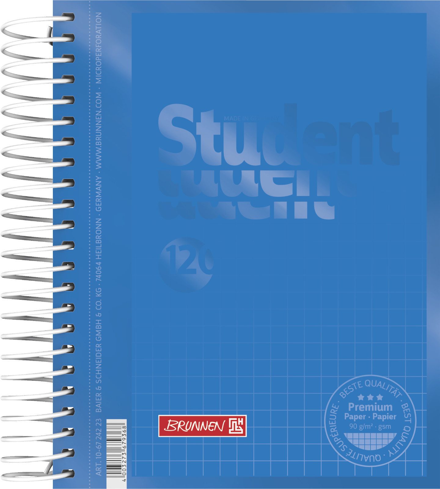 BRUNNEN Collegeblock Vivendi A6 90 g/m² 80 Blatt 5mm kariert 10-6724233