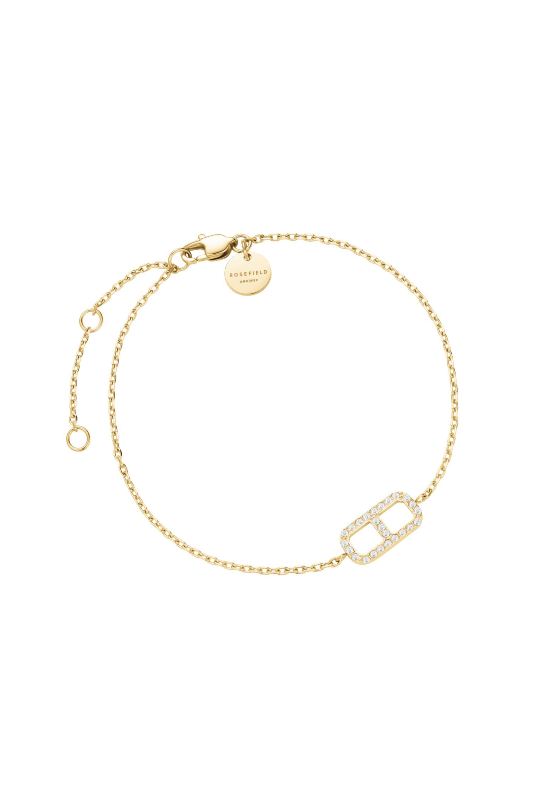 ROSEFIELD Armband ROSEFIELD Fein Oktagon Kristall Armband für Damen Goldfarben