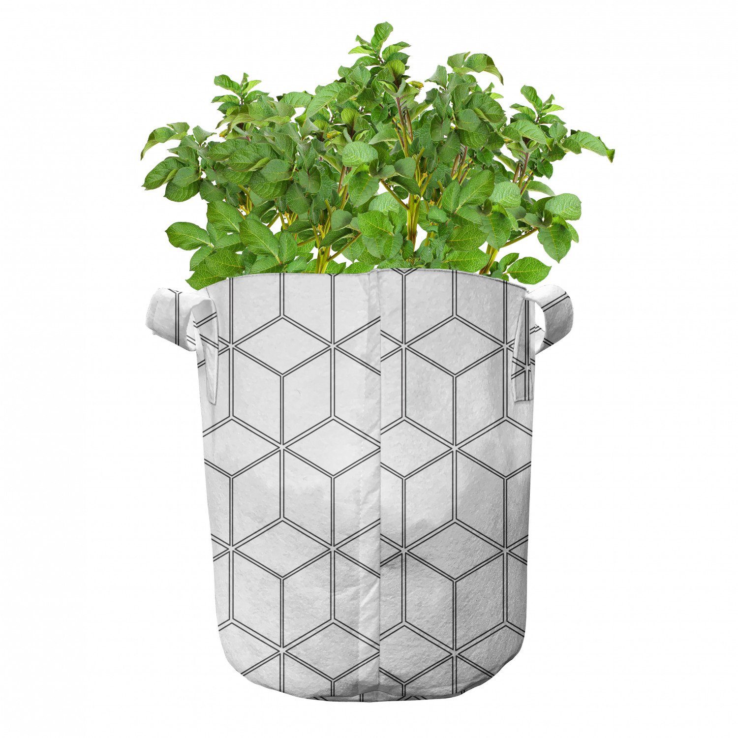 quadratische Griffen Form für Pflanzen, mit Schwarz-Weiss Geometrische hochleistungsfähig Pflanzkübel Stofftöpfe Abakuhaus