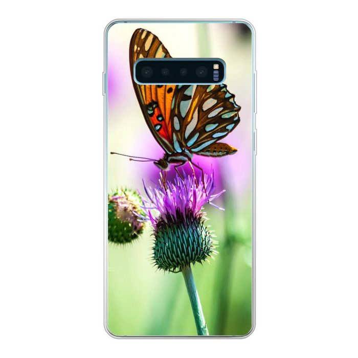 MuchoWow Handyhülle Schmetterling - Blumen - Insekten Phone Case Handyhülle Samsung Galaxy S10 Lite Silikon Schutzhülle