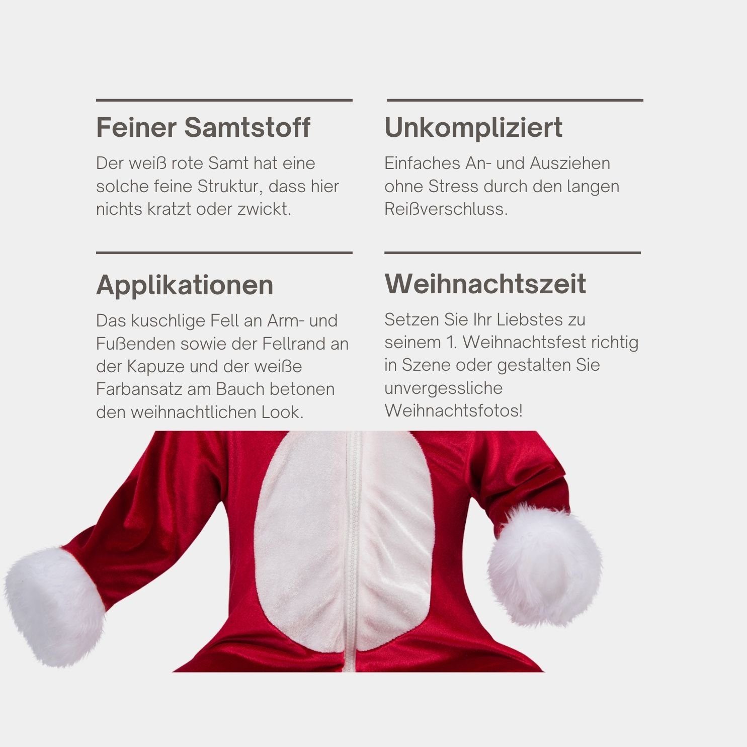 Weihnachtsanzug Strampler Weihnachtsoverall Weihnachtsfotos/ Kapuze/ Zwillinge im Weihnachtsoutfit/ Weihnachtsgeschenk/ mit Berlinsel / Weihnachtsdesign