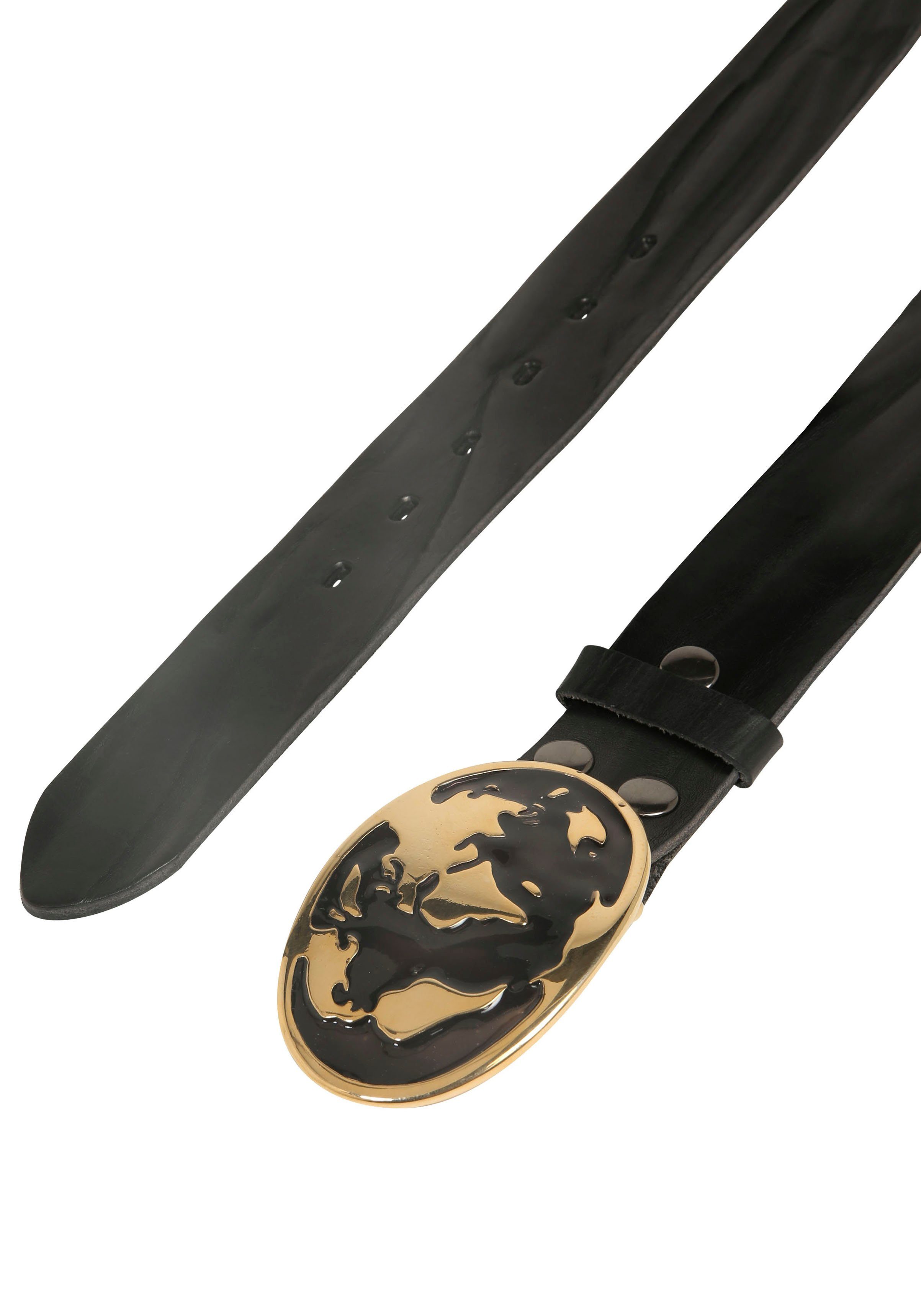 Rettungsring Gürtel Ledergürtel mit austauschbarer Schließe »Welt Schwarz/G günstig online kaufen