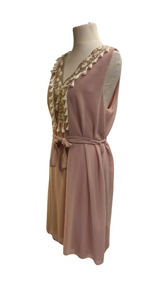 BZNA Midikleid Pailletten Fransen Kleid Tunika