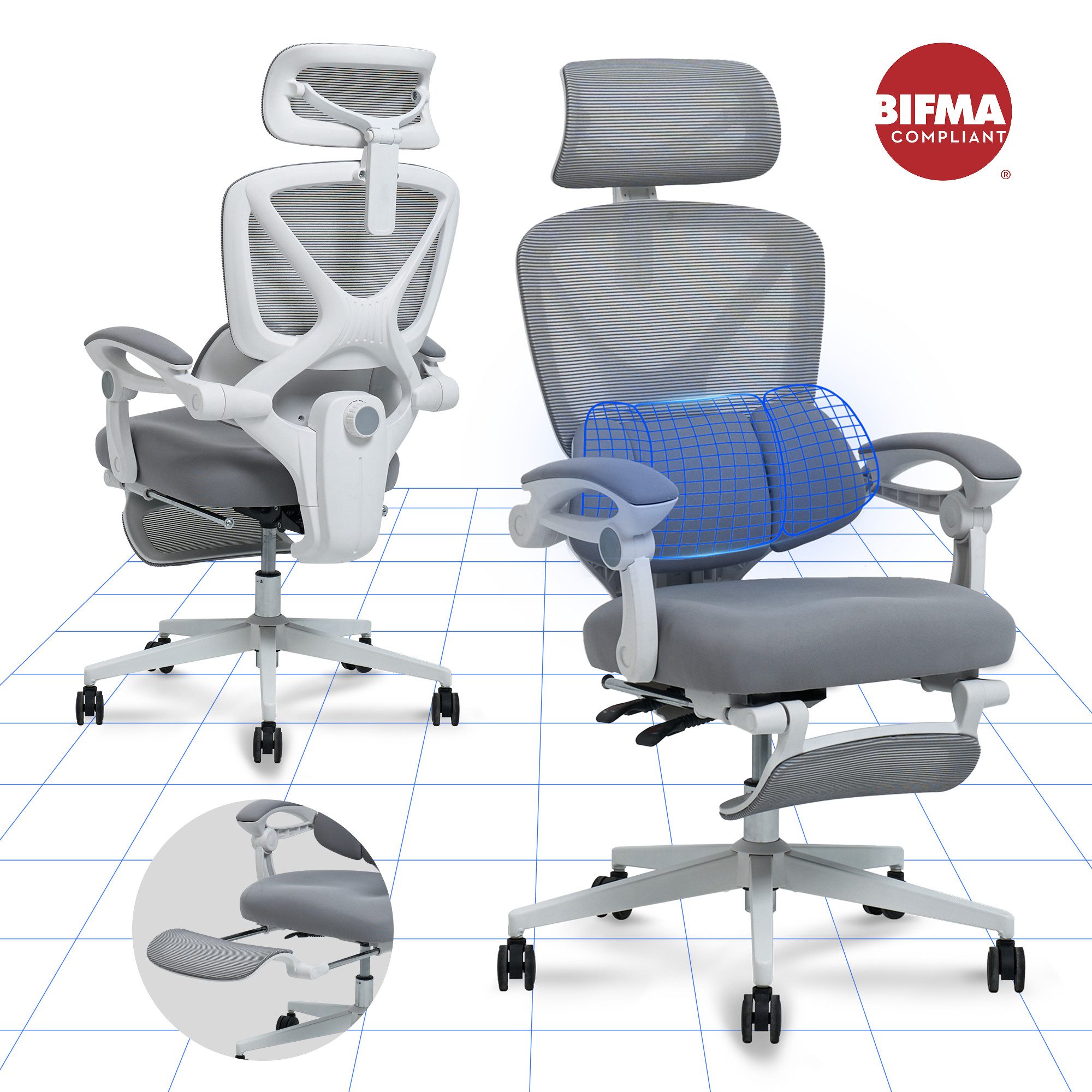 FLEXISPOT Drehstuhl Ergonomischer Bürostuhl mit X-Design (135° neigbare Rüc günstig online kaufen