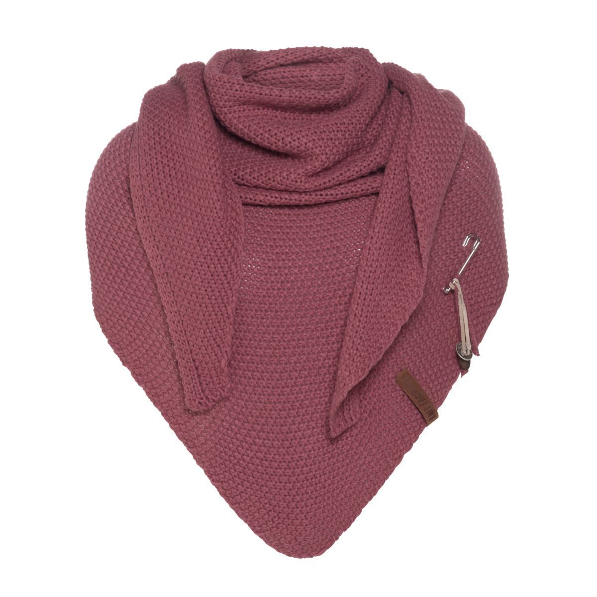 Knit Factory Schal Coco Dreiecksschals 190x85 cm Glatt Rot, (1-St), Schal Strickschal Umhängetuch Tuch Strickware