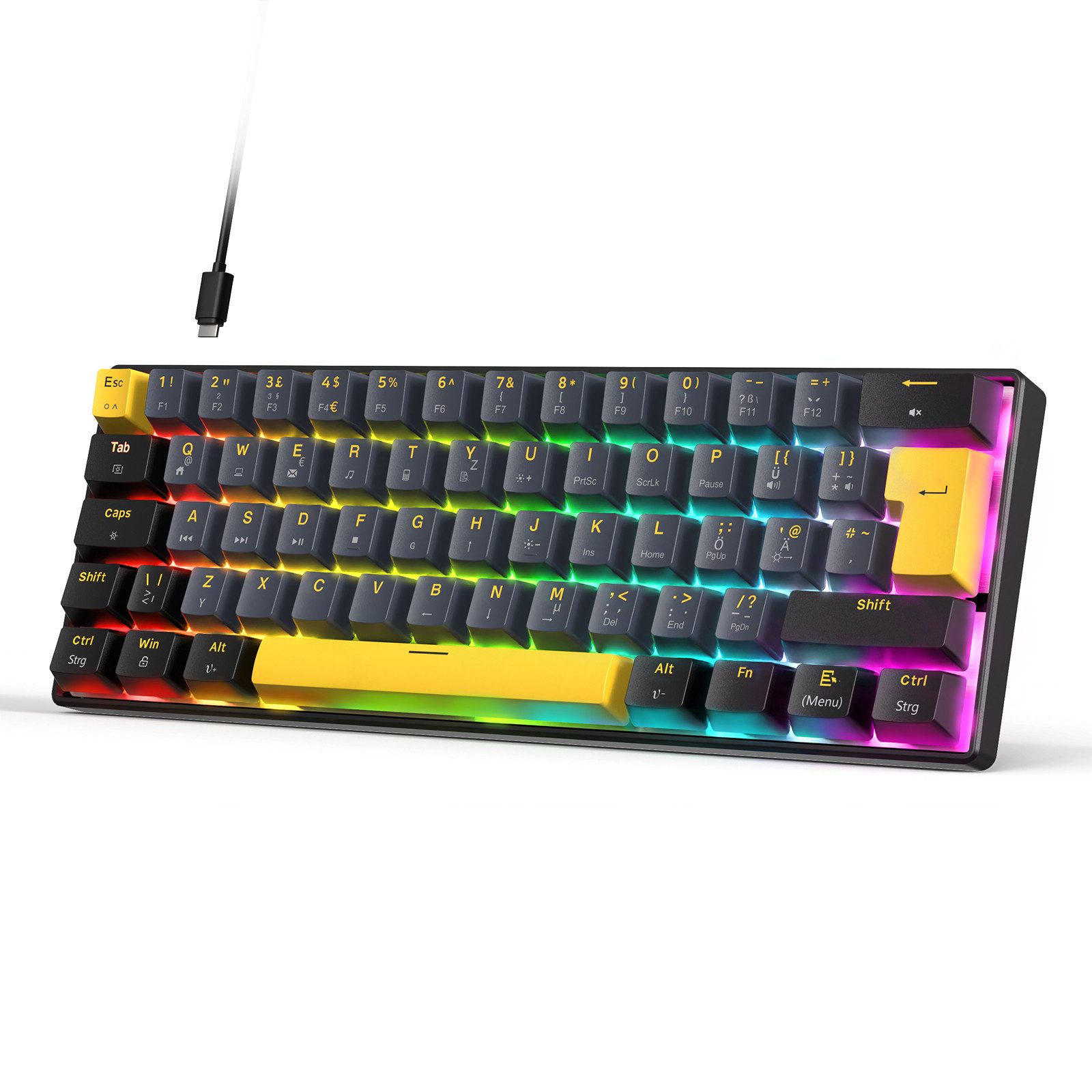 MAGIC-REFINER MAGIC-REFINER MK37 Deutsches Layout 8000Hz Rapid Trigger-Tastatur Gaming-Tastatur (Deutsches Layout,8000Hz,RT)